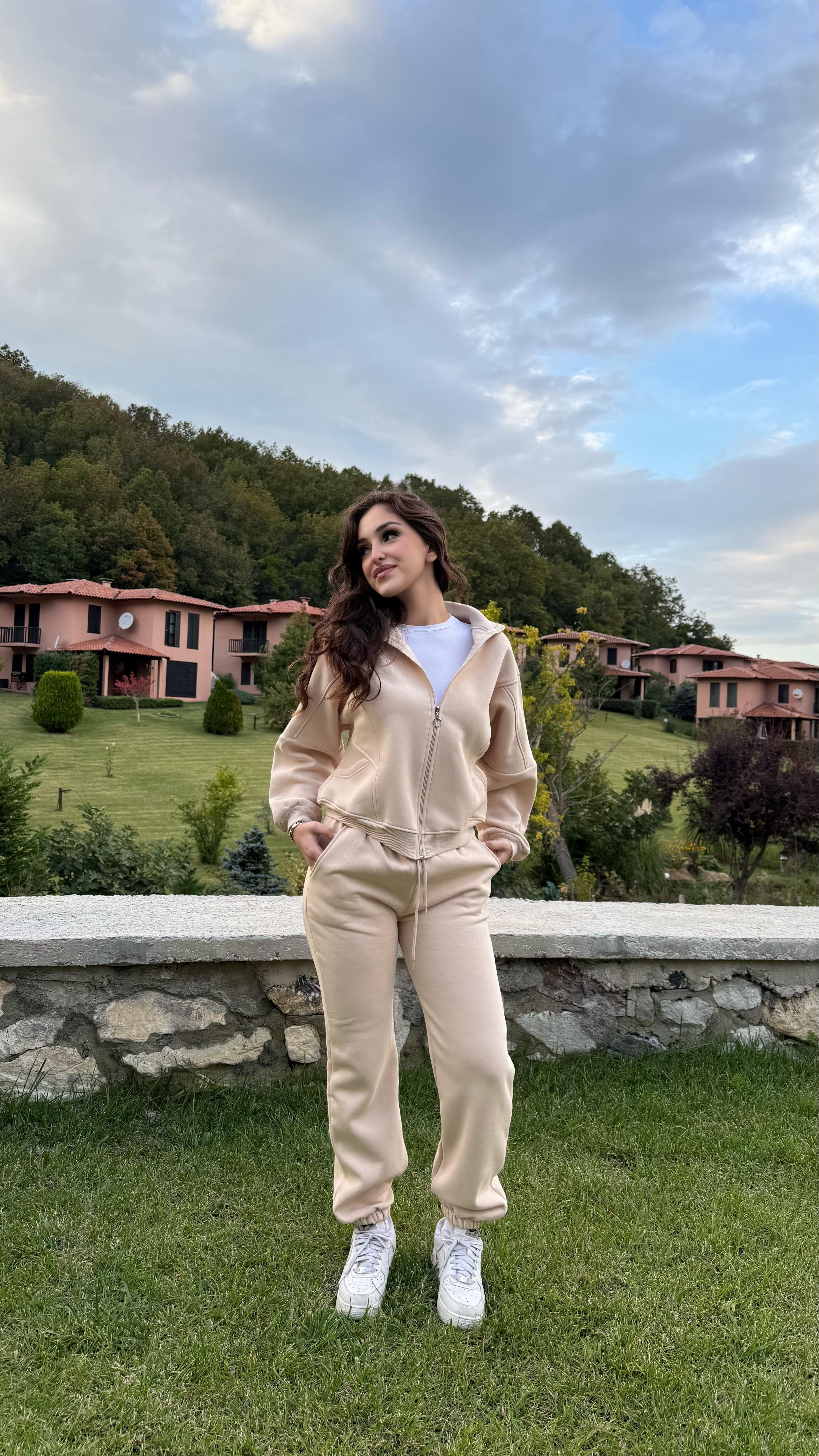 Comfort Basıc Eşofman Takımı Krem