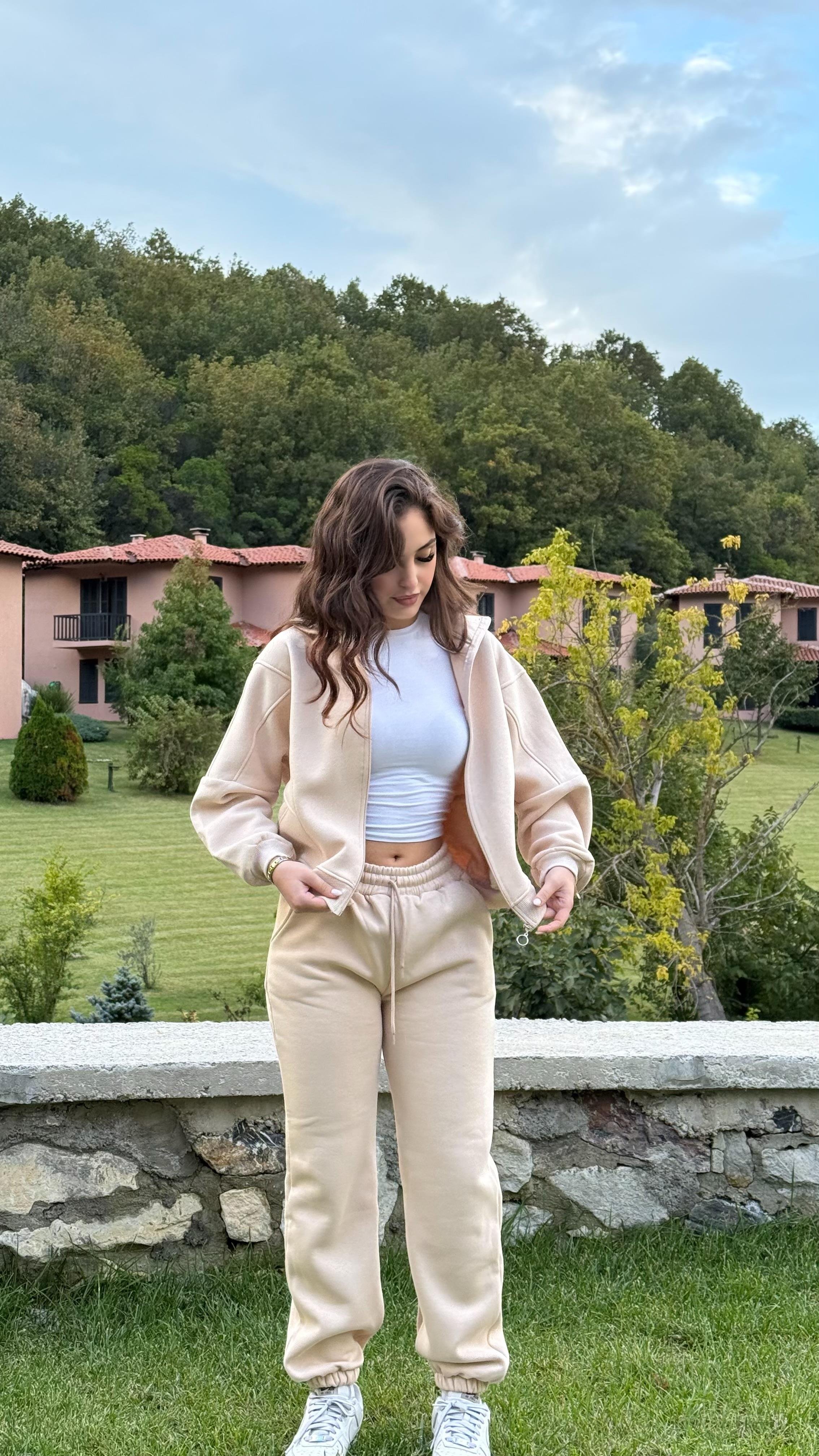 Comfort Basıc Eşofman Takımı Krem