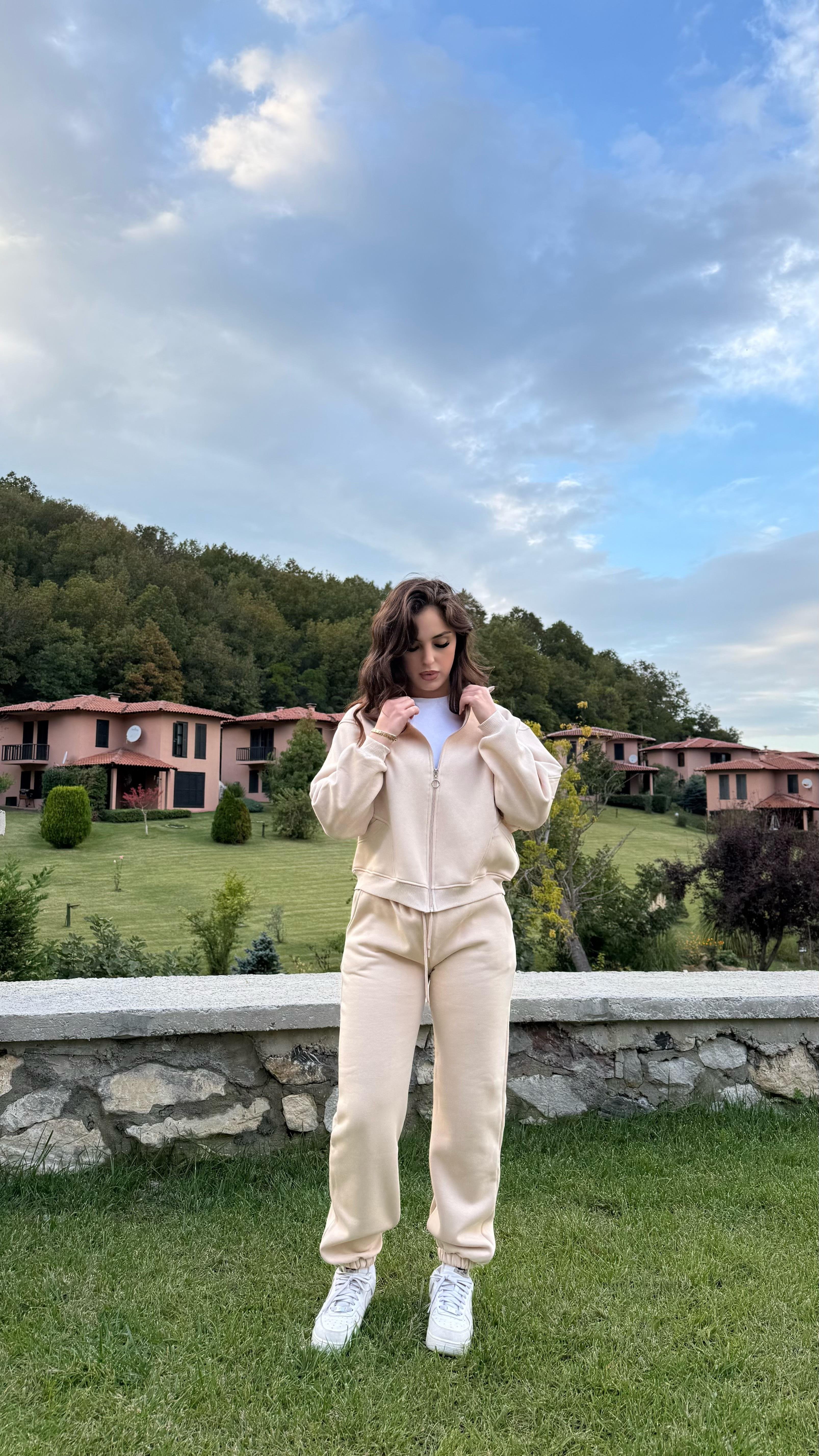 Comfort Basıc Eşofman Takımı Krem