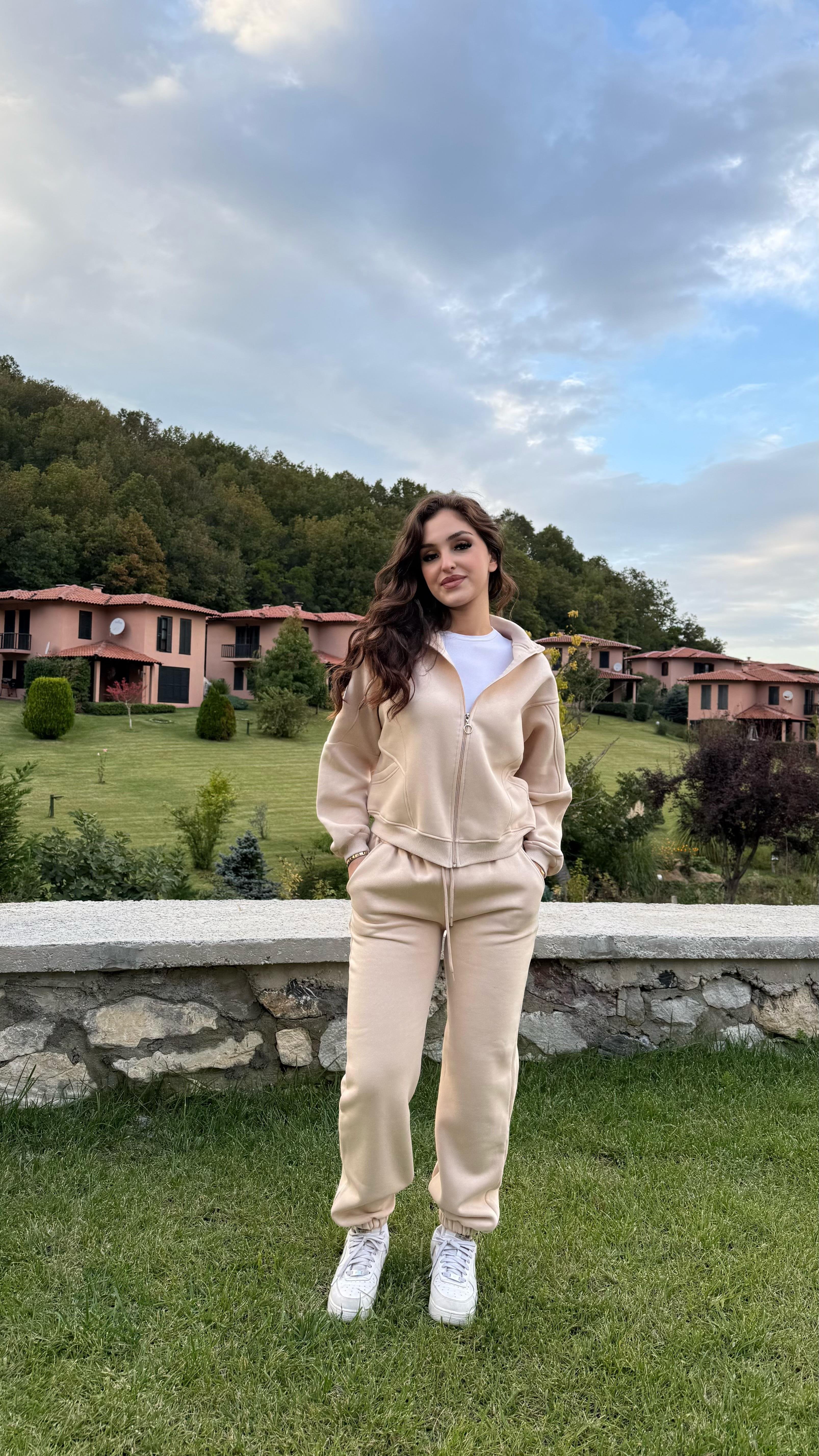 Comfort Basıc Eşofman Takımı Krem