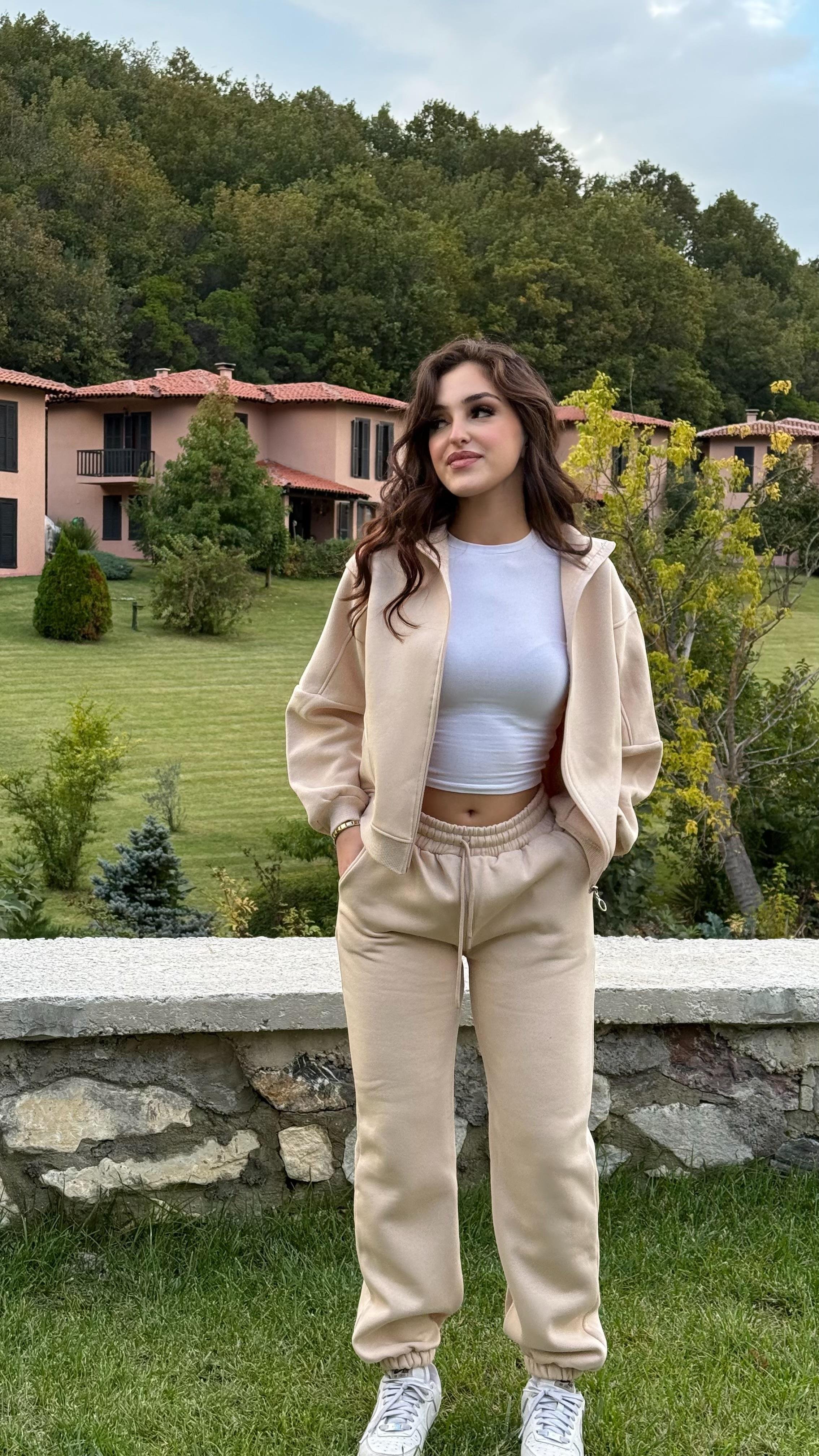 Comfort Basıc Eşofman Takımı Krem