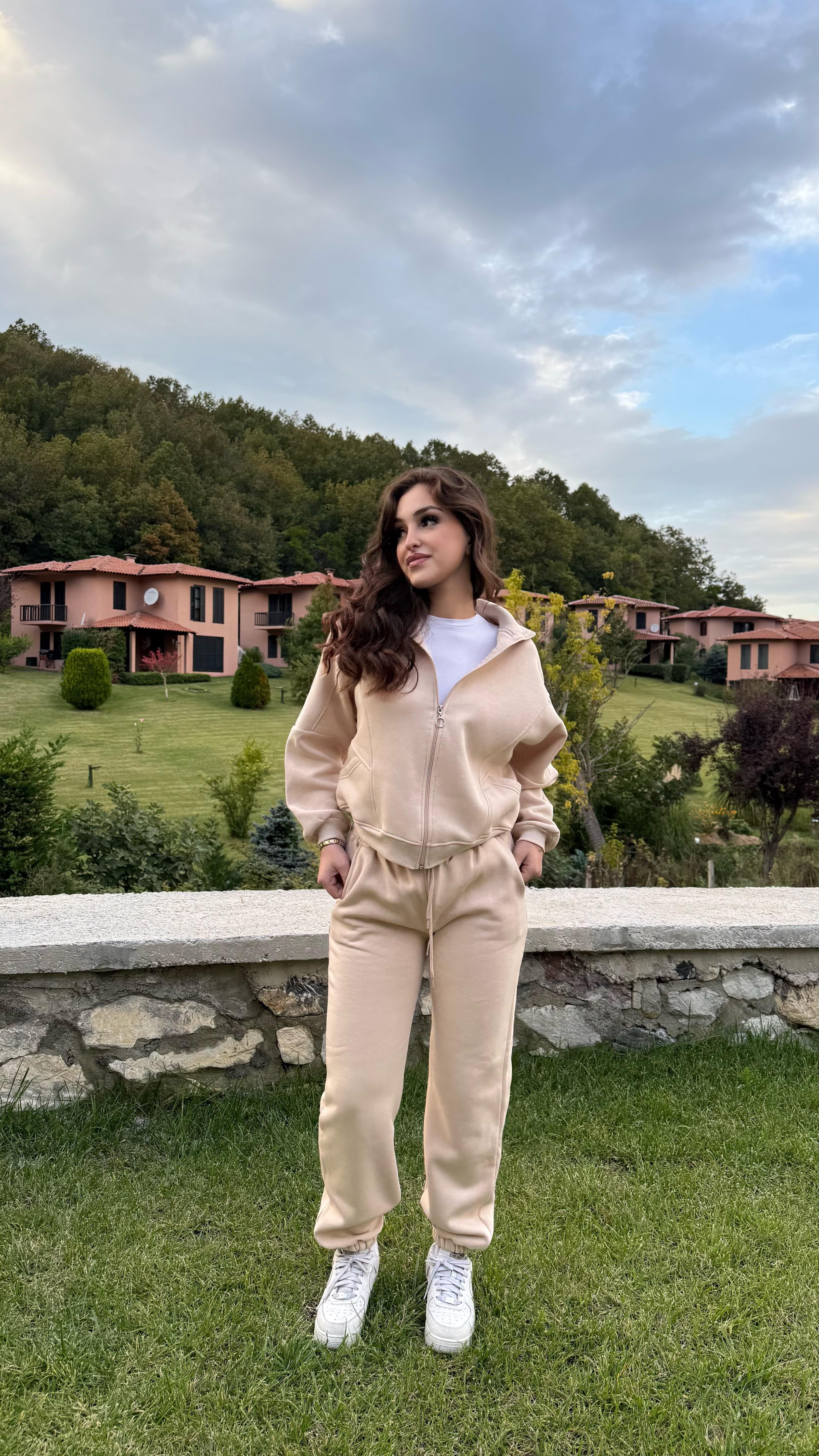 Comfort Basıc Eşofman Takımı Krem