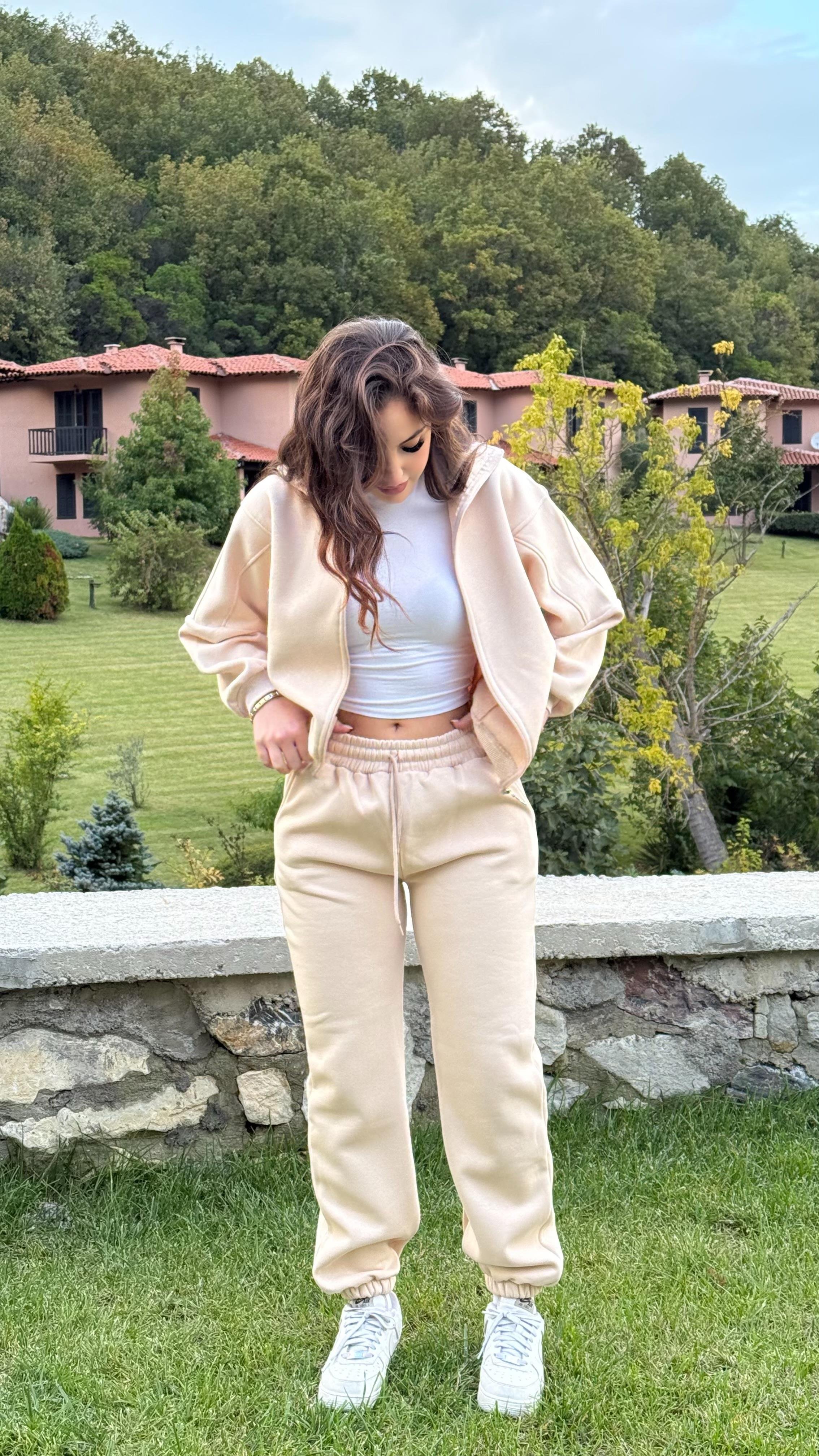 Comfort Basıc Eşofman Takımı Krem