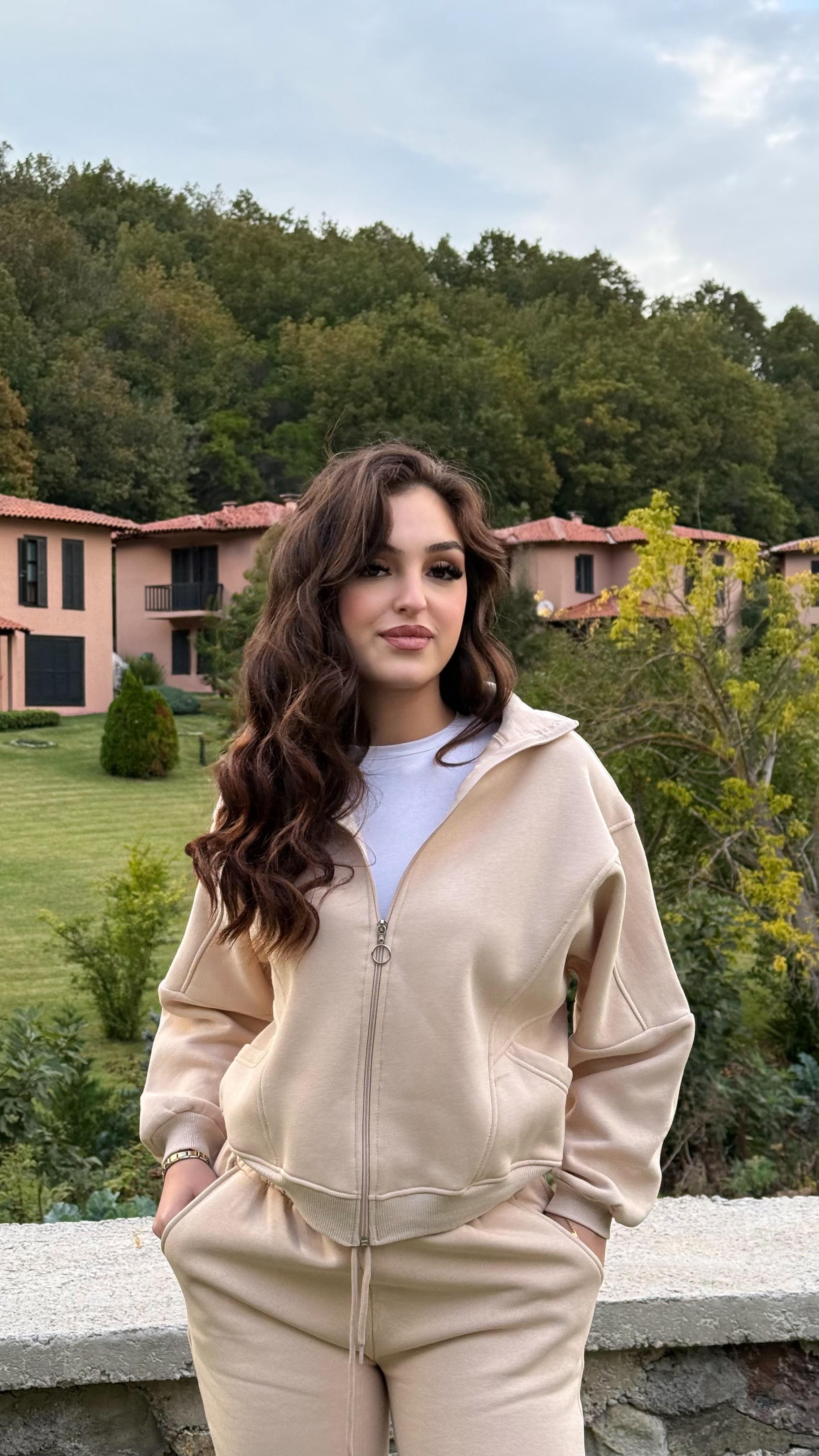 Comfort Basıc Eşofman Takımı Krem