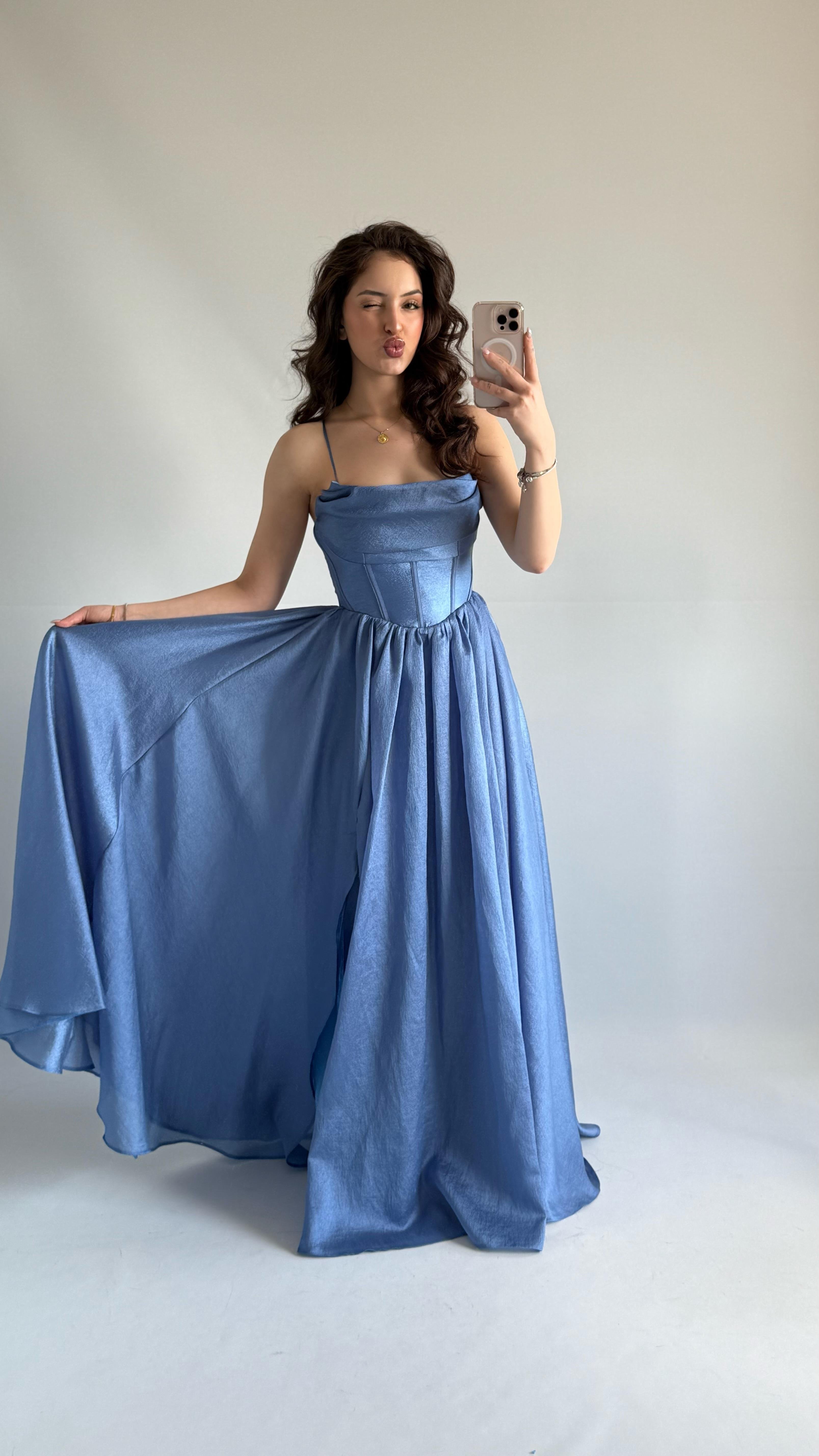 Daisy Korseli Abiye İndigo