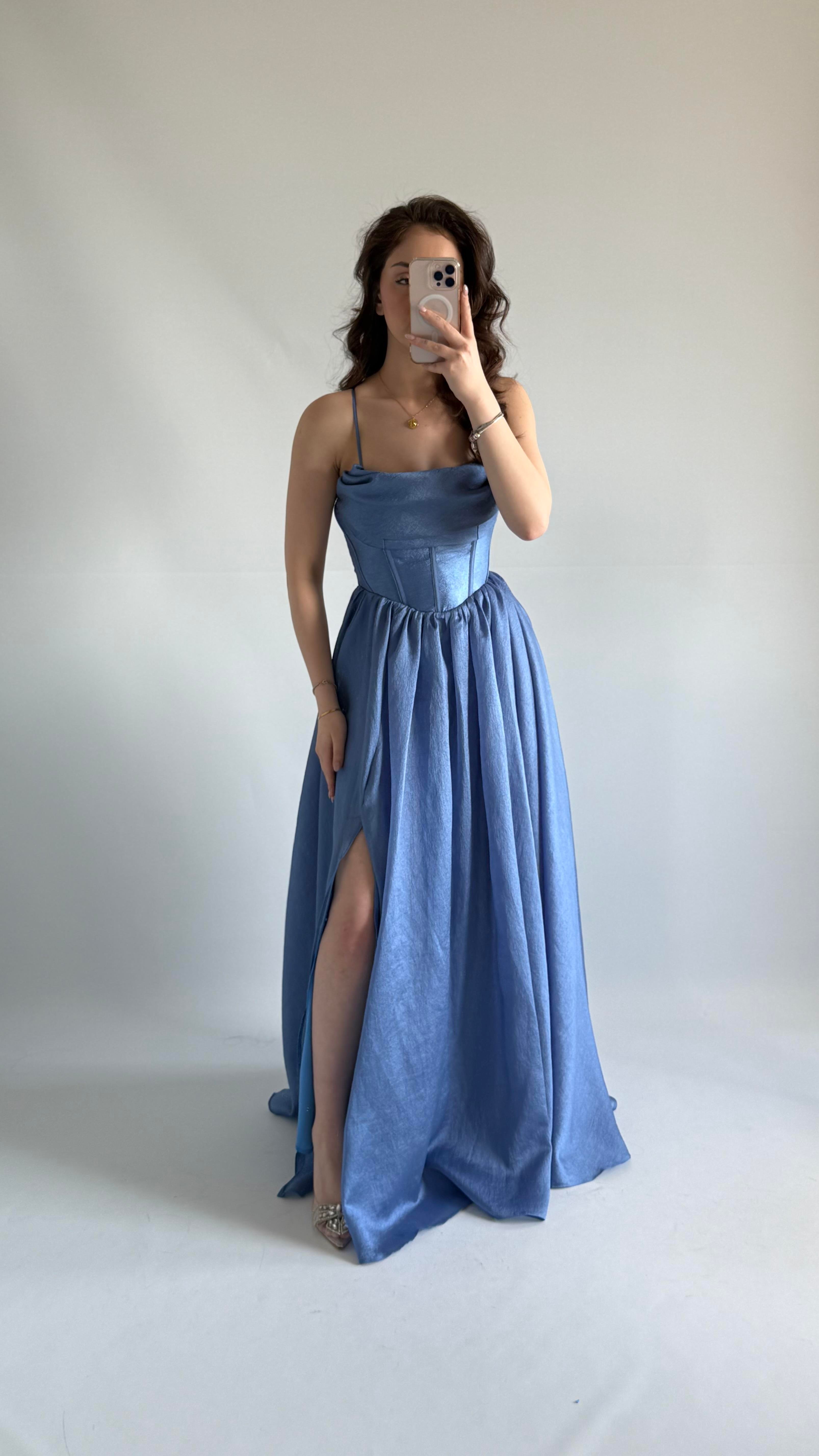 Daisy Korseli Abiye İndigo
