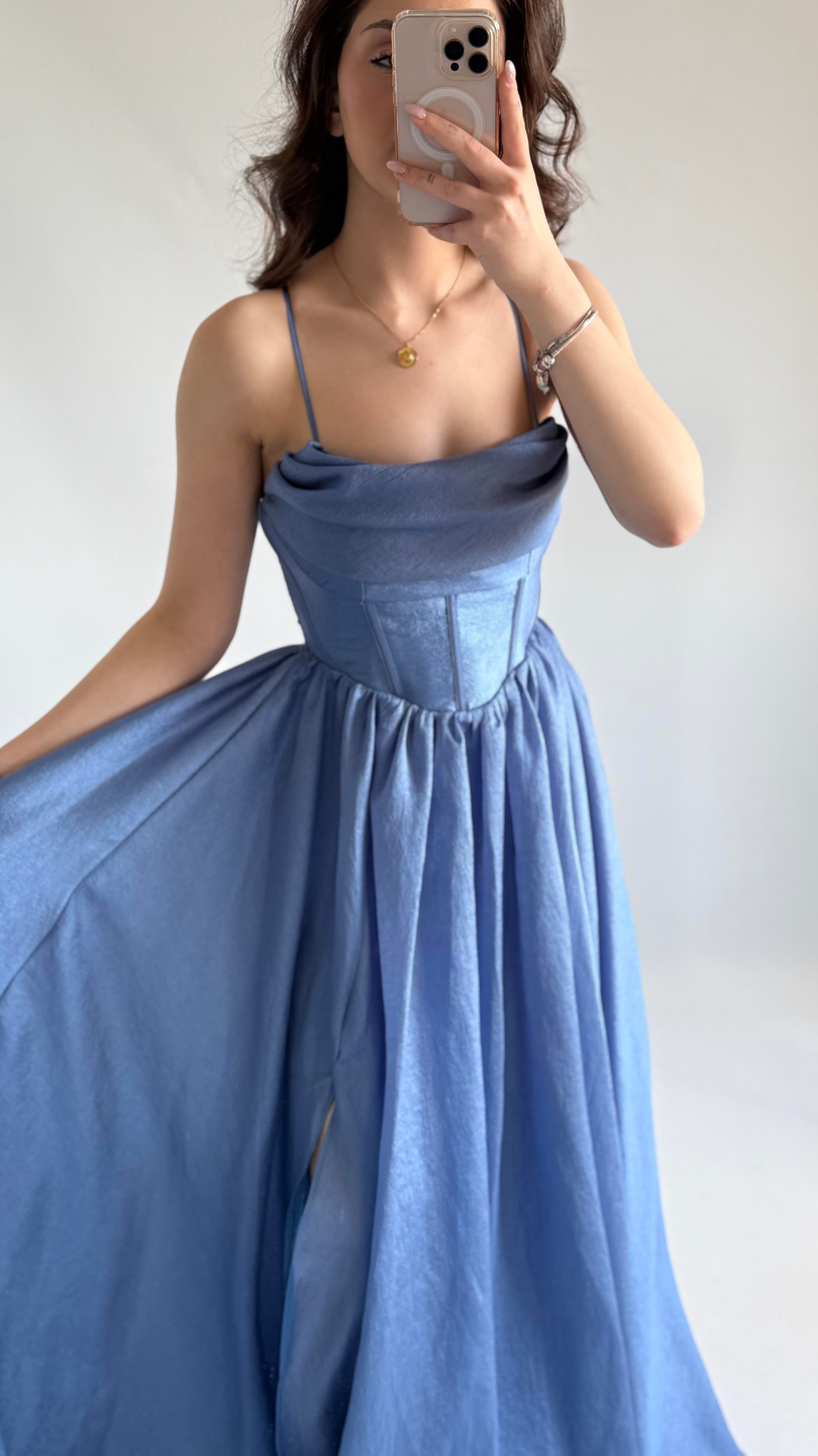 Daisy Korseli Abiye İndigo