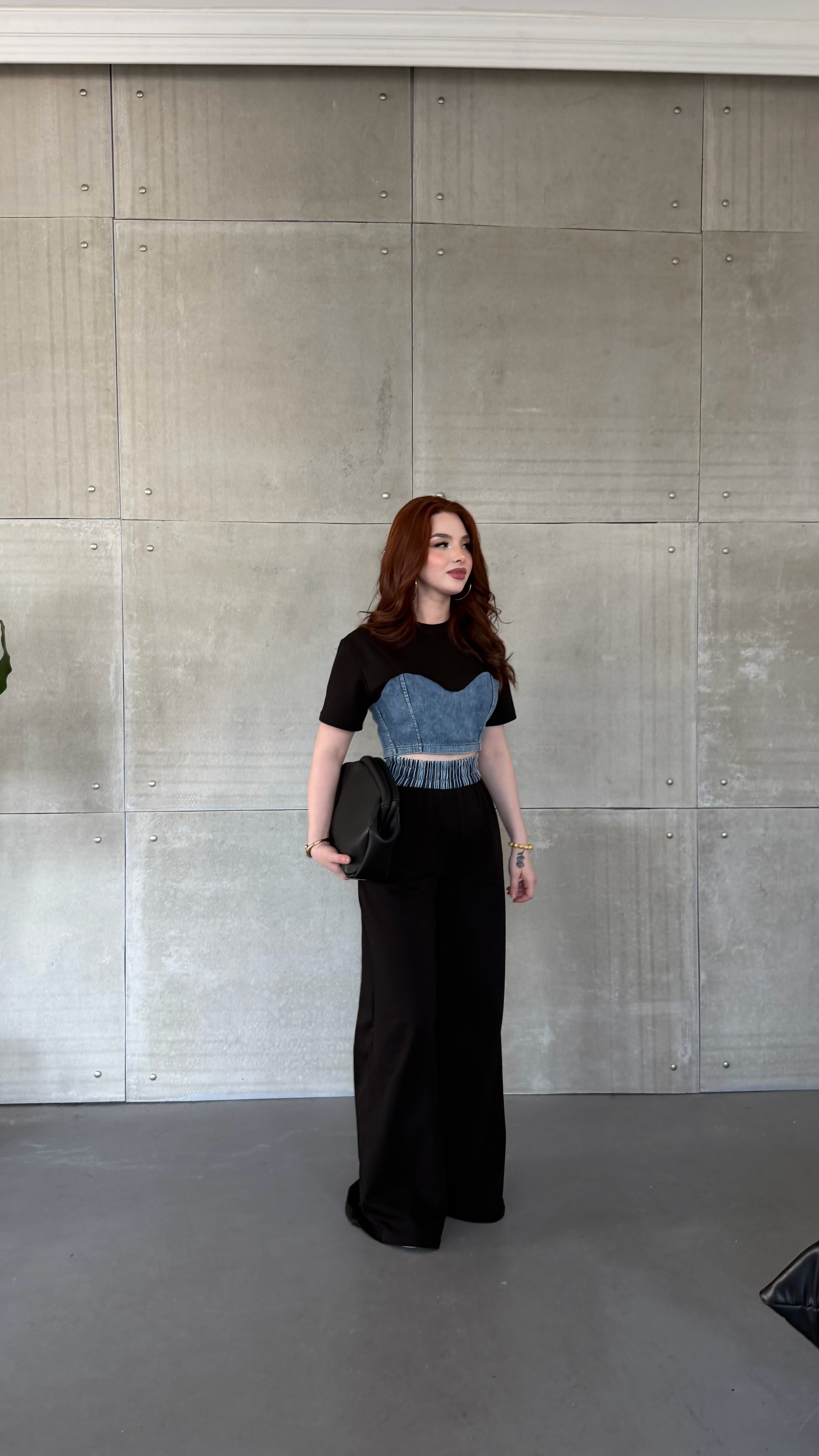 Denim Mix Takım Syah