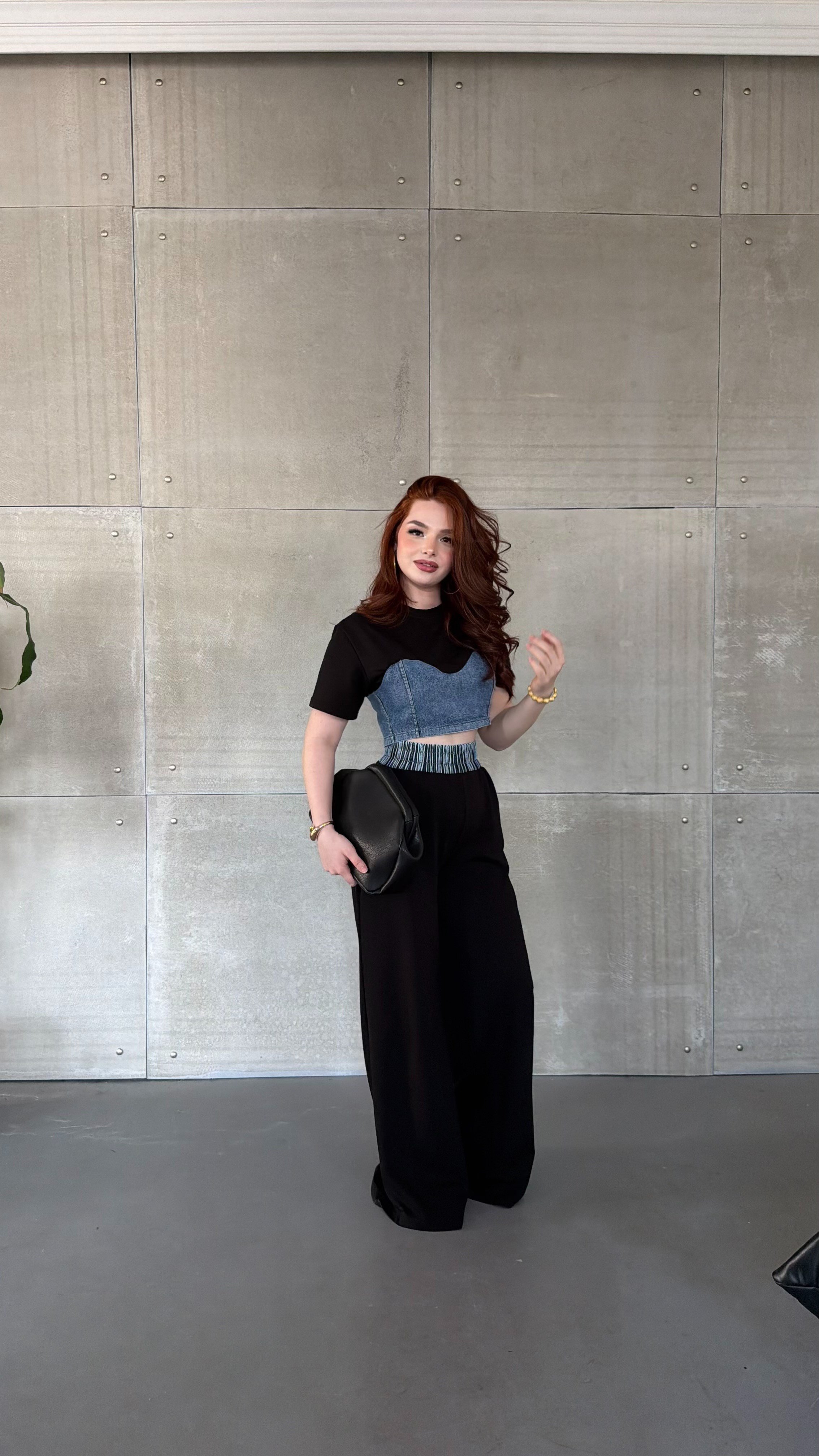 Denim Mix Takım Syah
