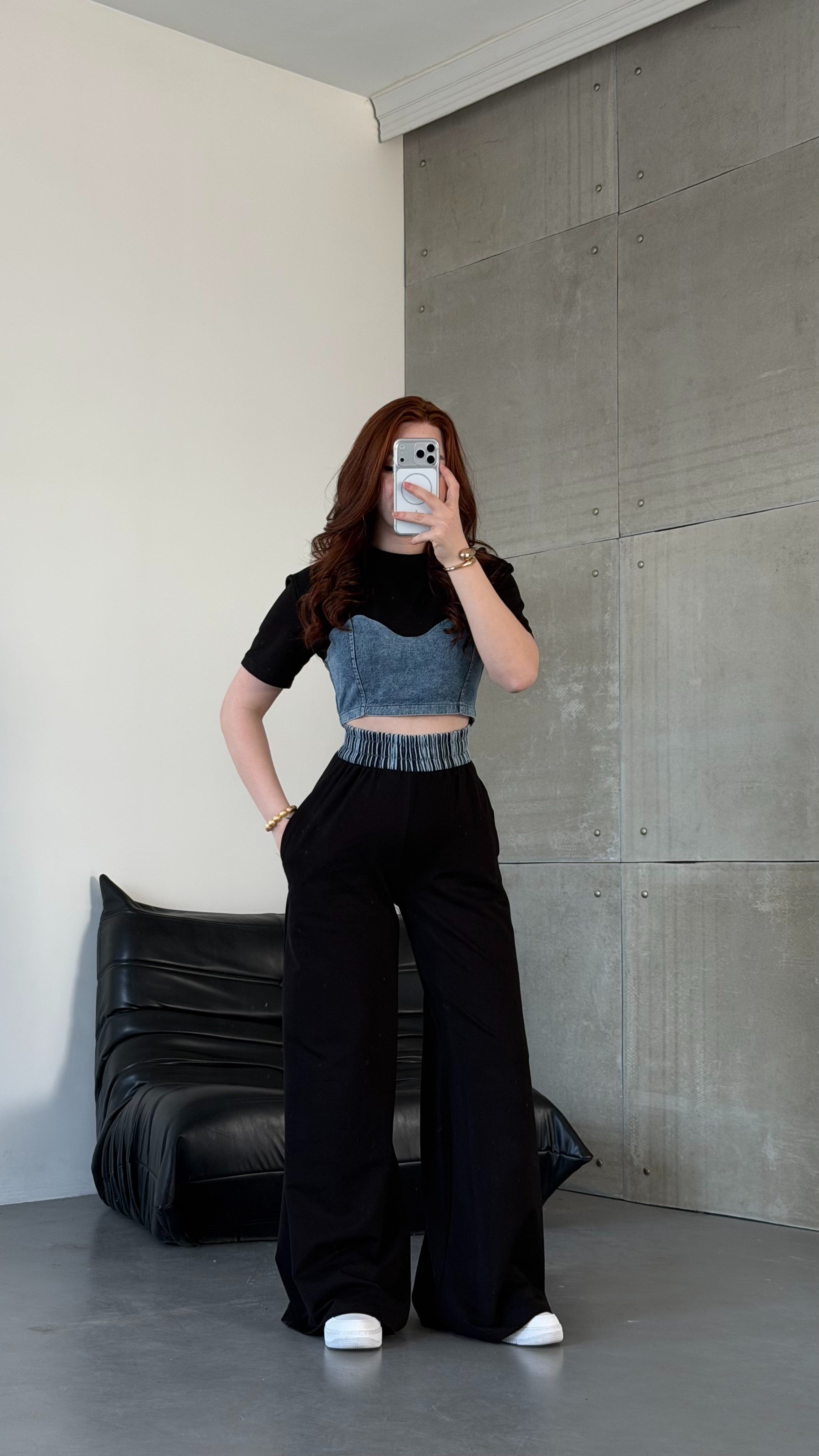 Denim Mix Takım Syah