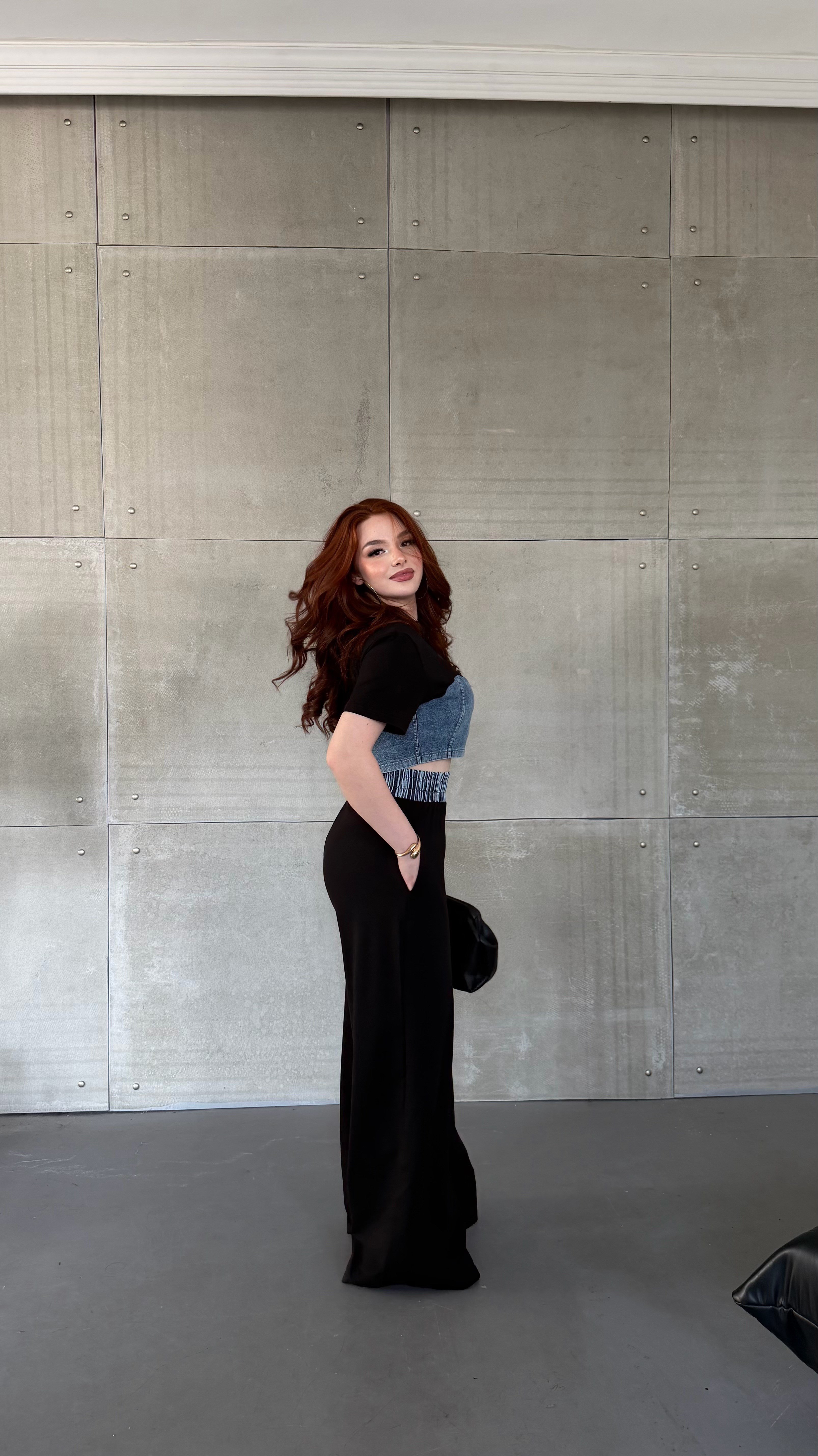 Denim Mix Takım Syah