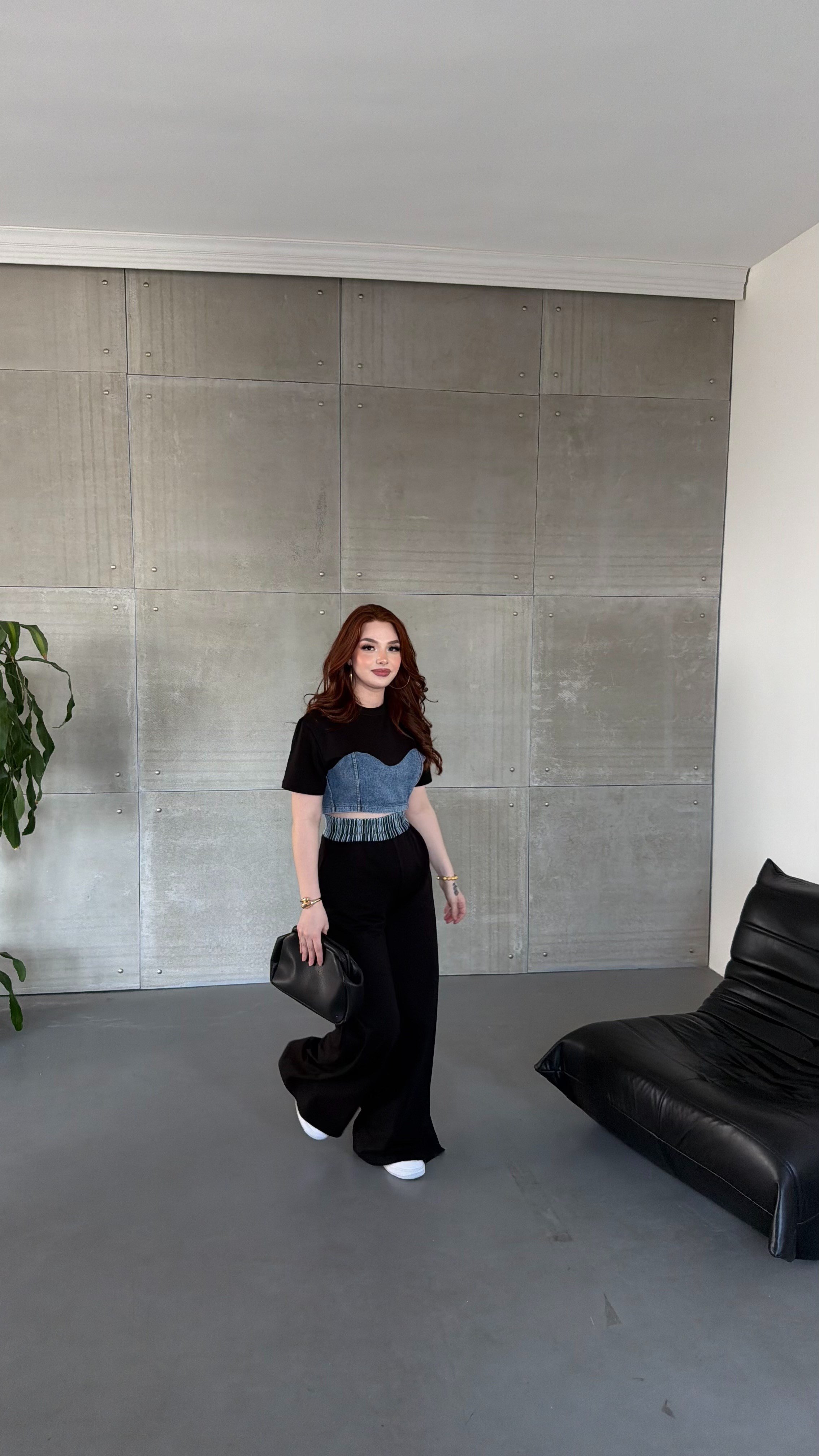 Denim Mix Takım Syah