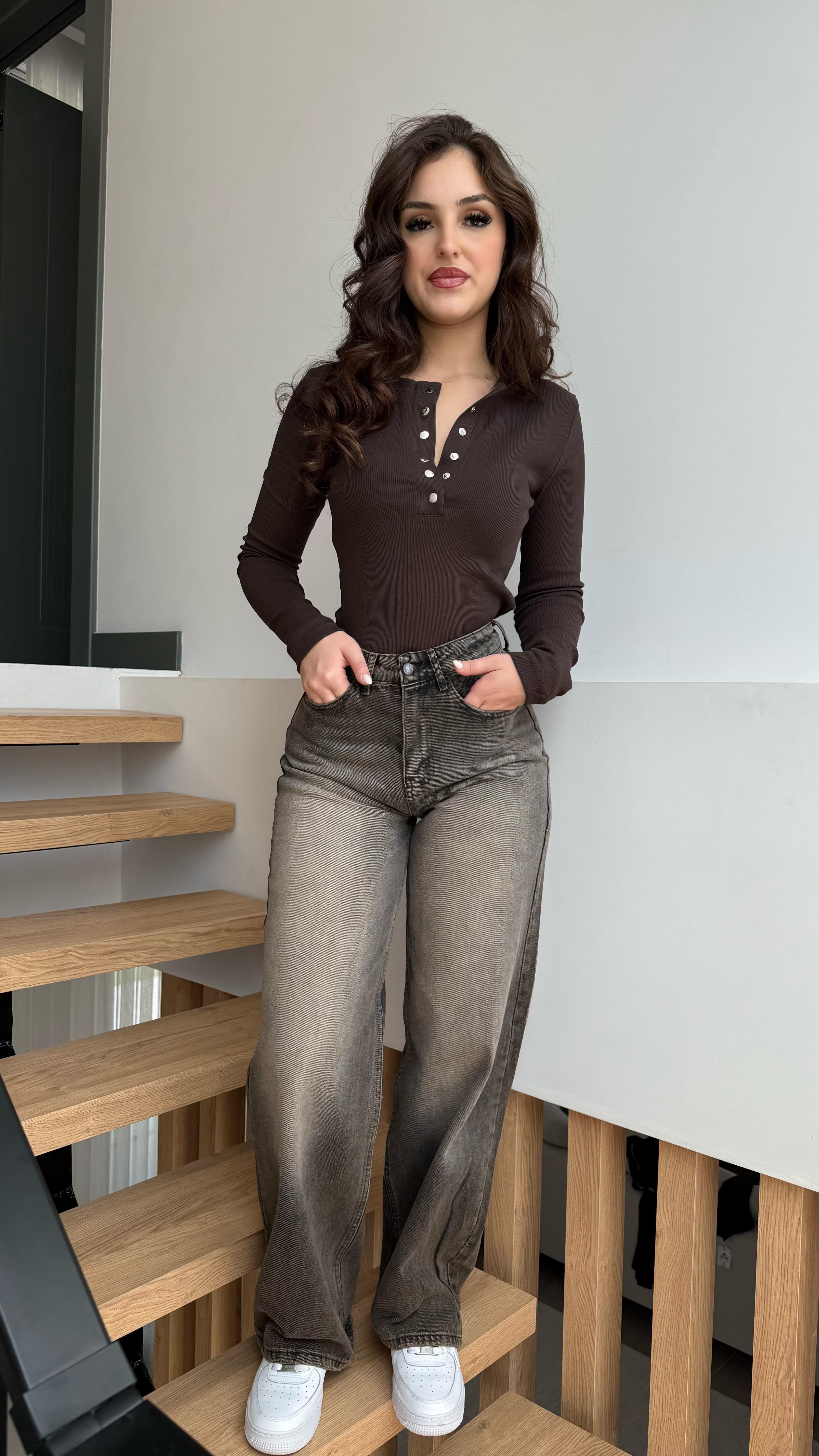 Devri Plazzo Pantolon Kahve Tintli