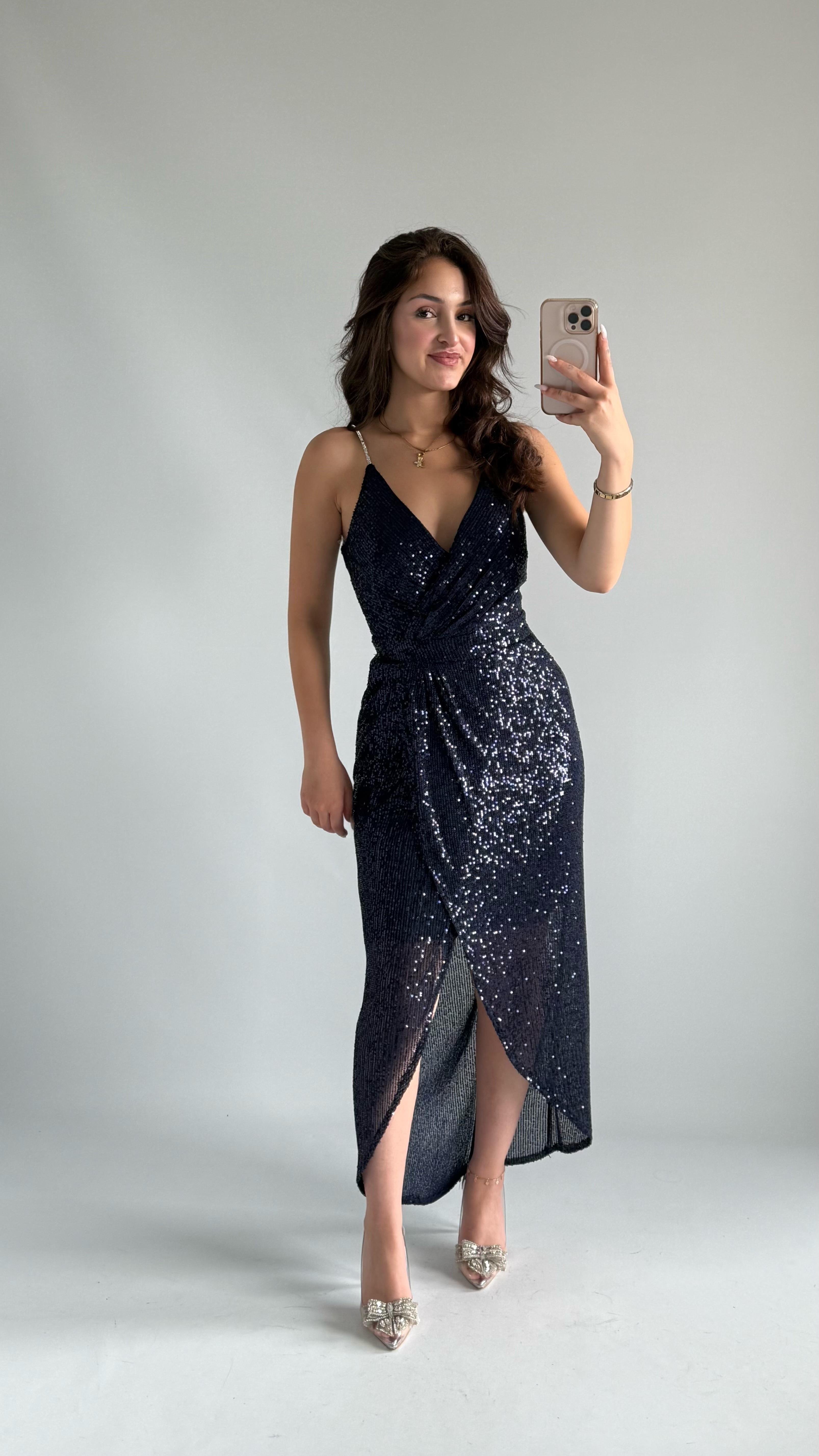 Dilber Pullu Abiye Lacivert