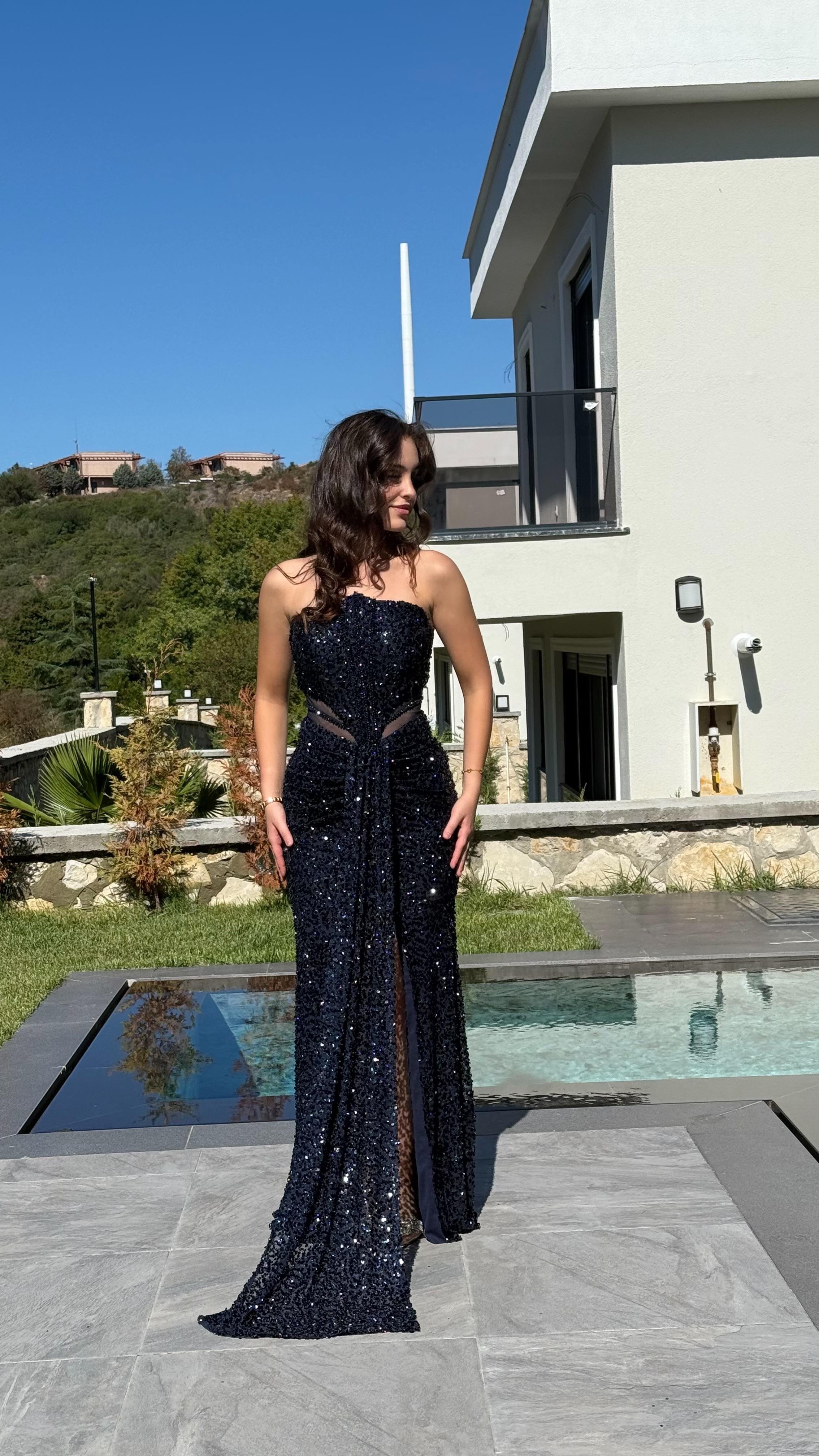 Diva Pul Payet Abiye Lacivert 