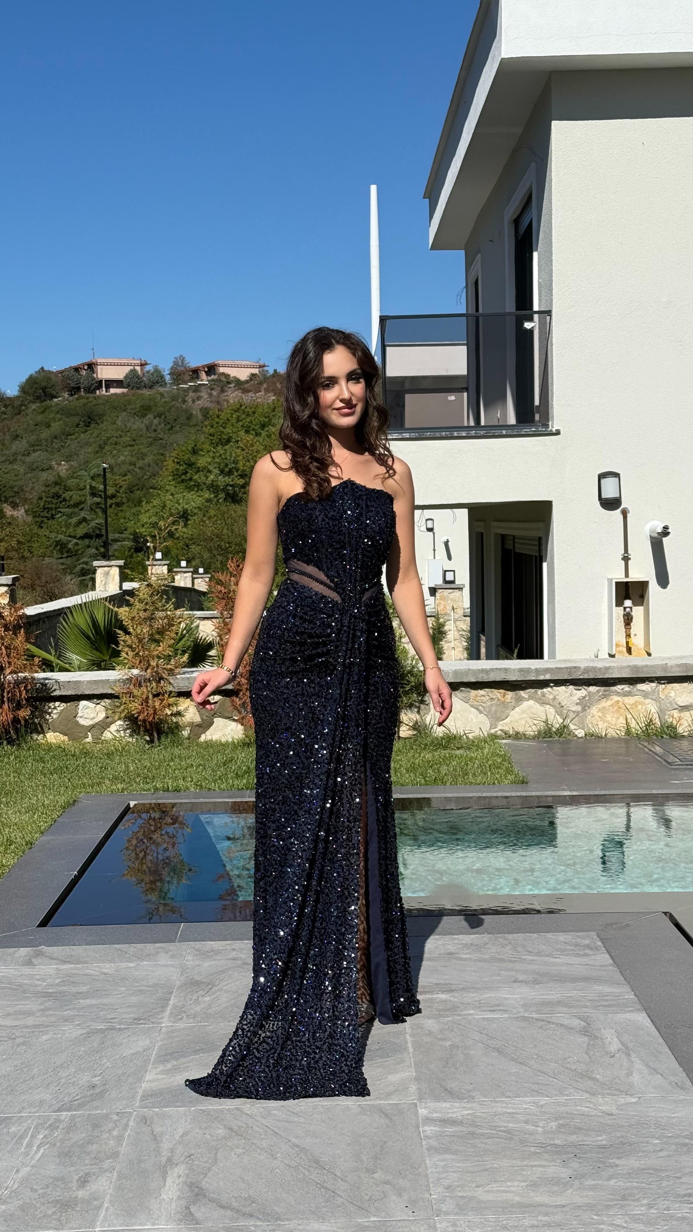Diva Pul Payet Abiye Lacivert 