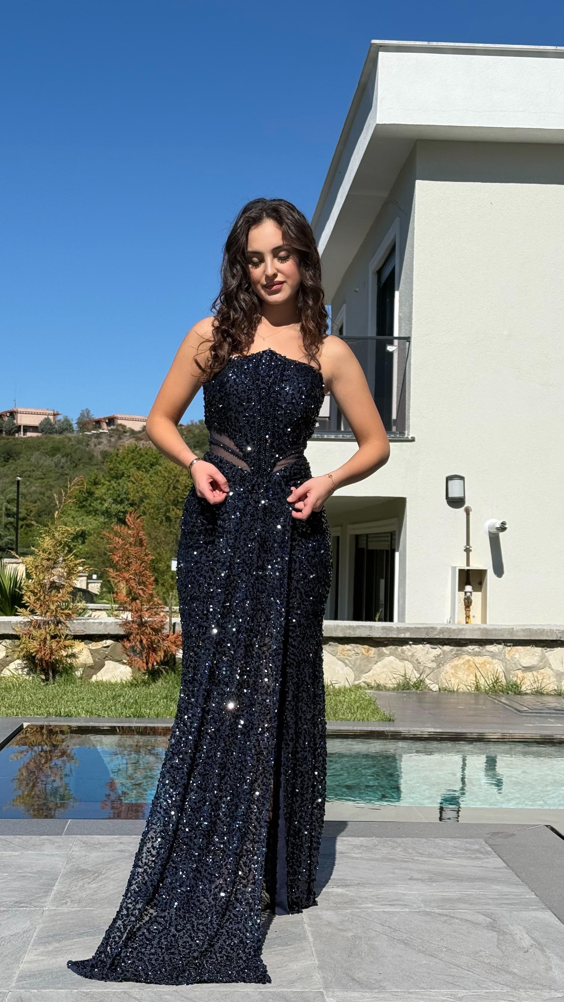 Diva Pul Payet Abiye Lacivert 