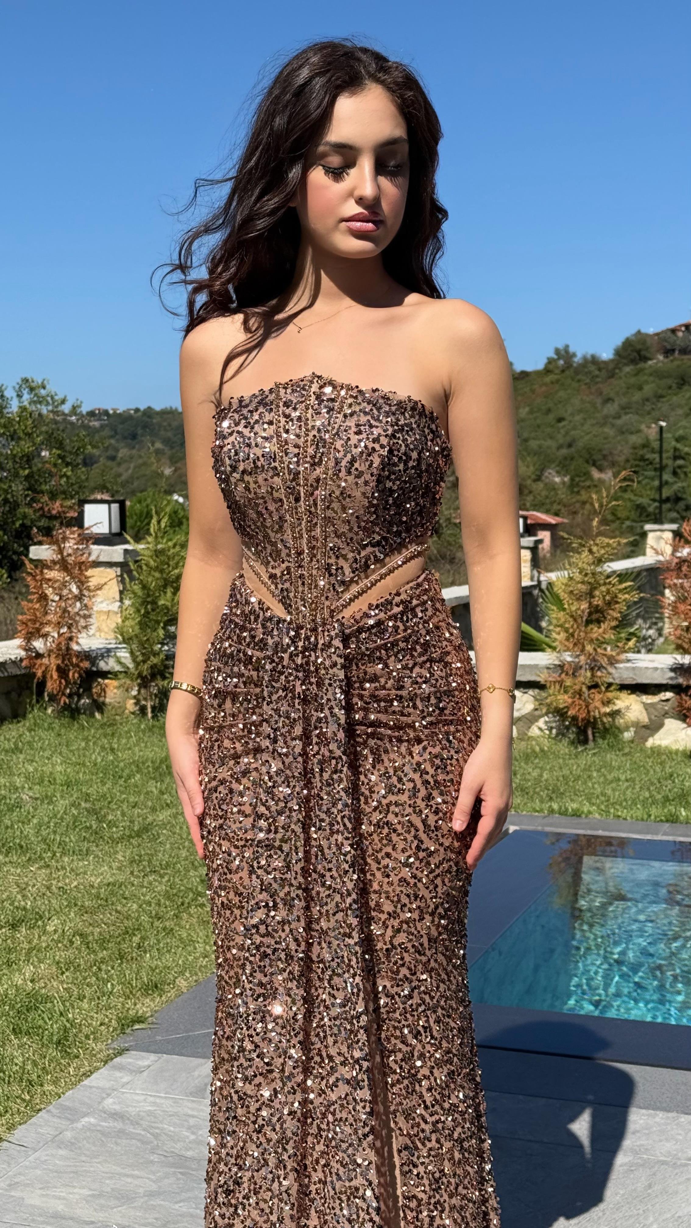 Diva Pul Payet Abiye Rose Gold