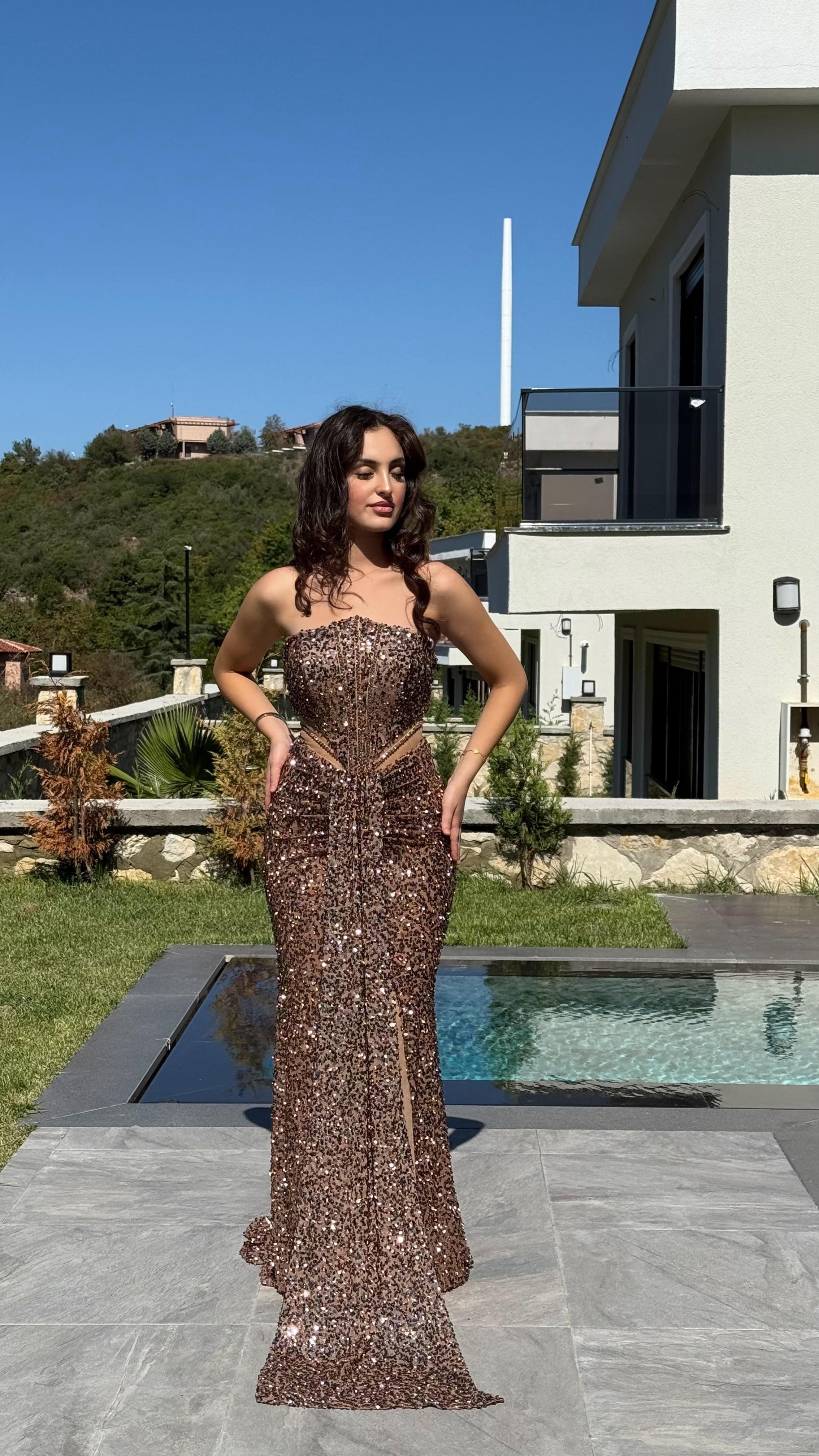 Diva Pul Payet Abiye Rose Gold