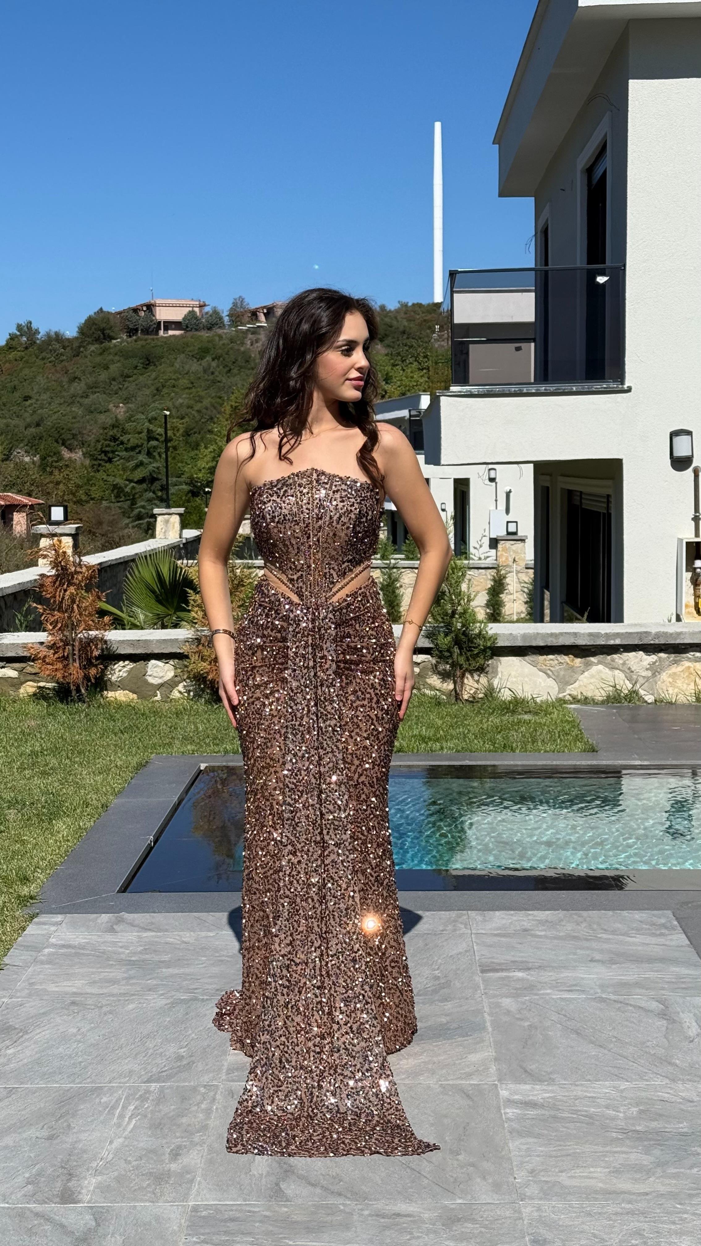 Diva Pul Payet Abiye Rose Gold