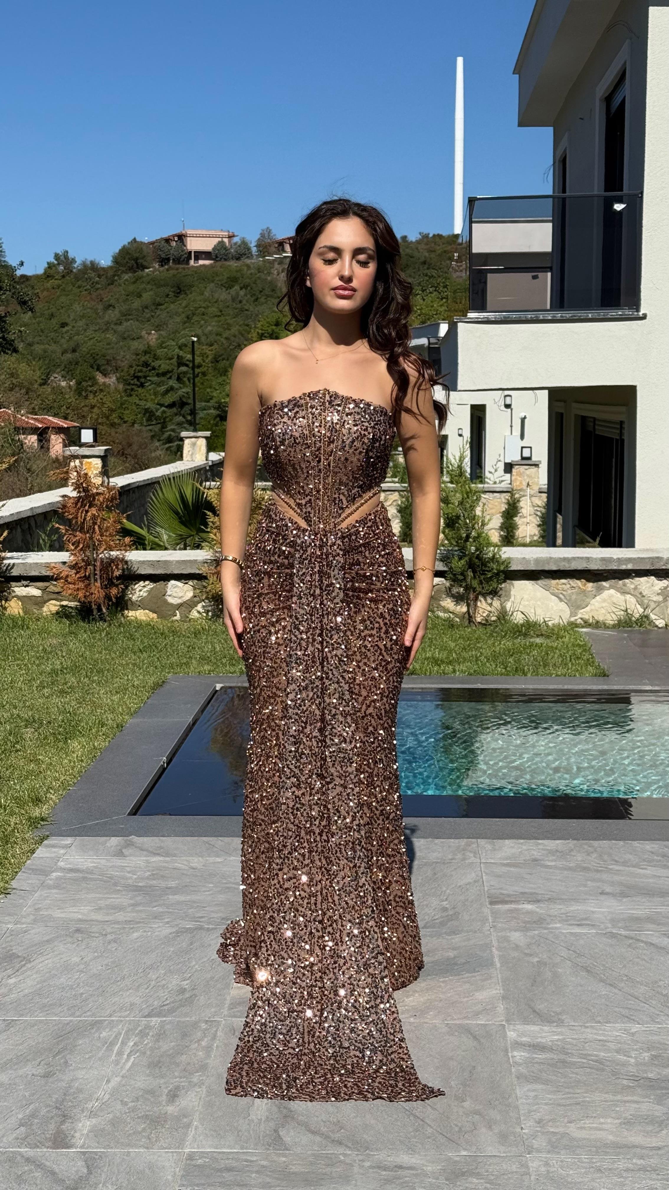 Diva Pul Payet Abiye Rose Gold
