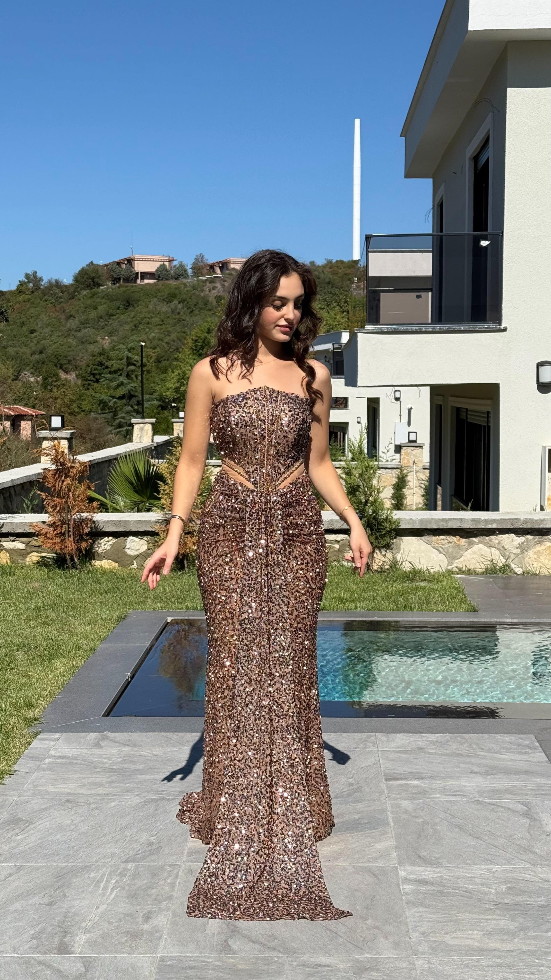 Diva Pul Payet Abiye Rose Gold