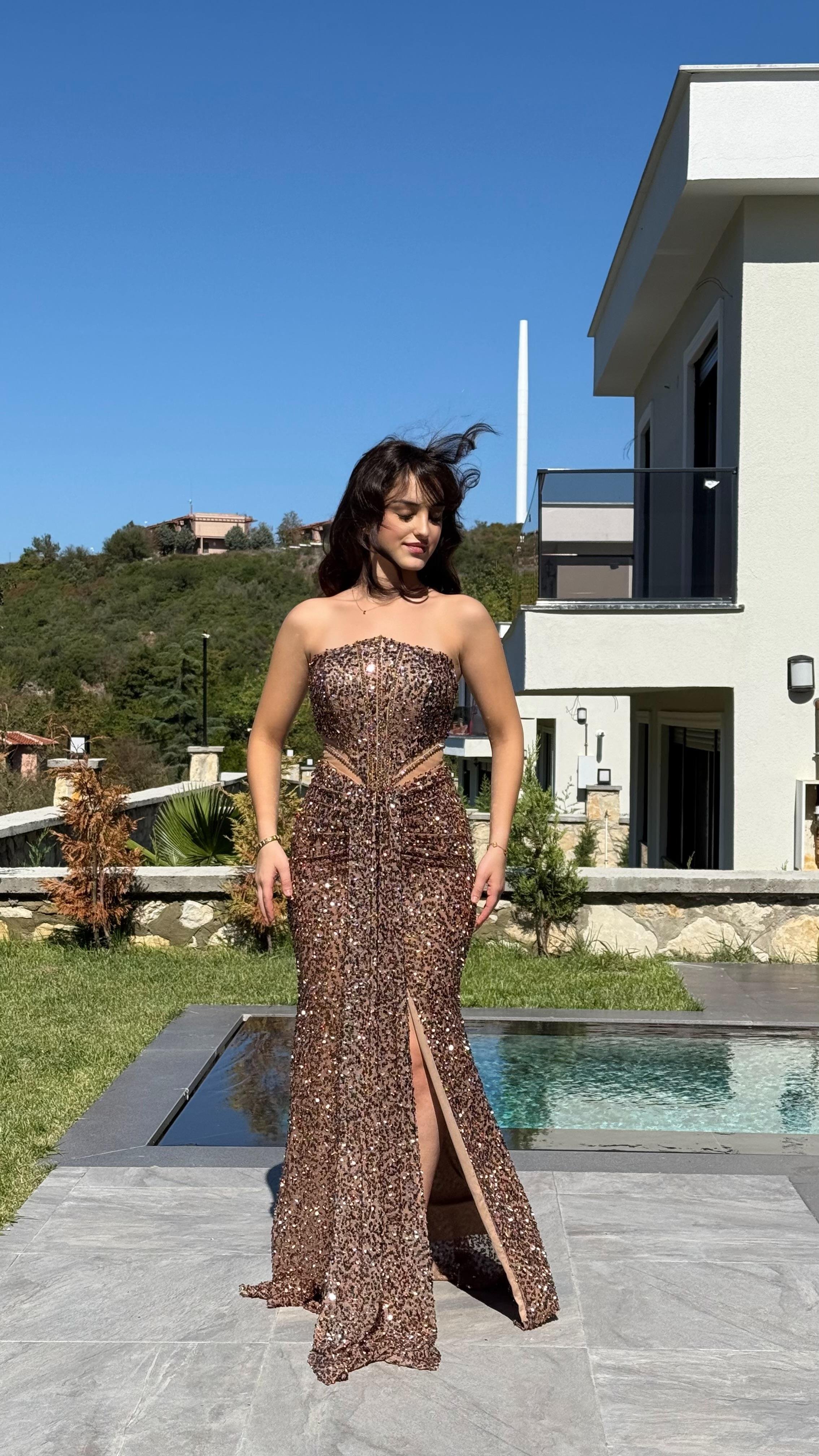 Diva Pul Payet Abiye Rose Gold