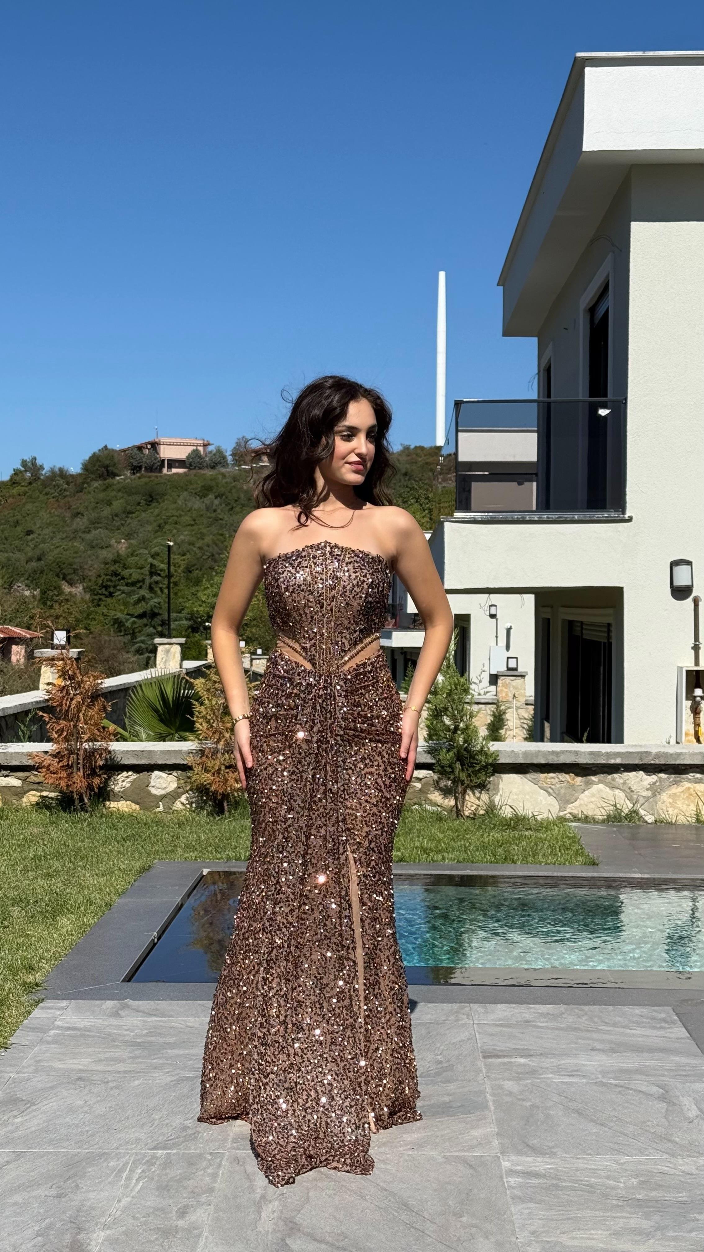 Diva Pul Payet Abiye Rose Gold