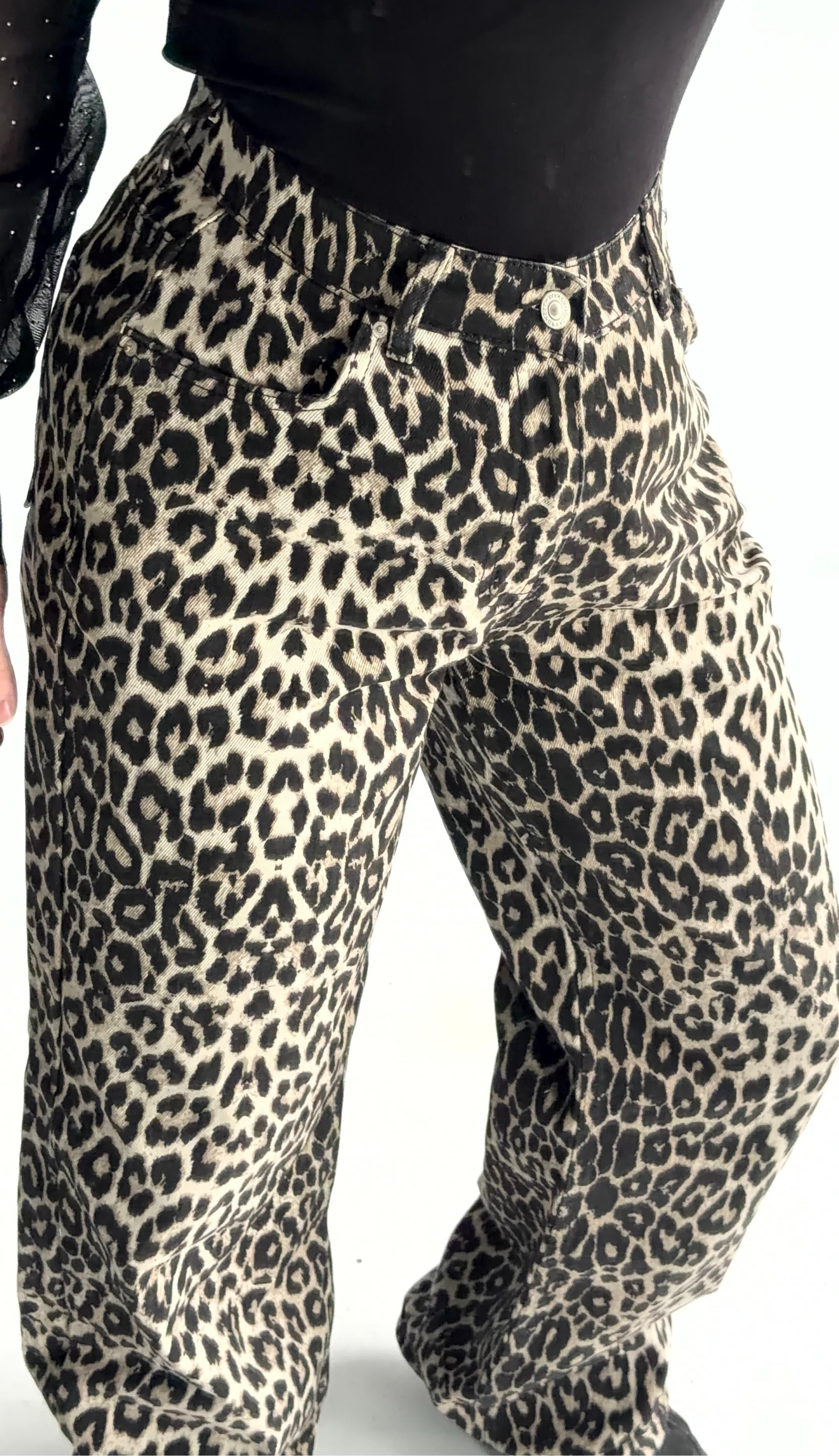 Dökümlü Leopar Palazzo Pantolon 