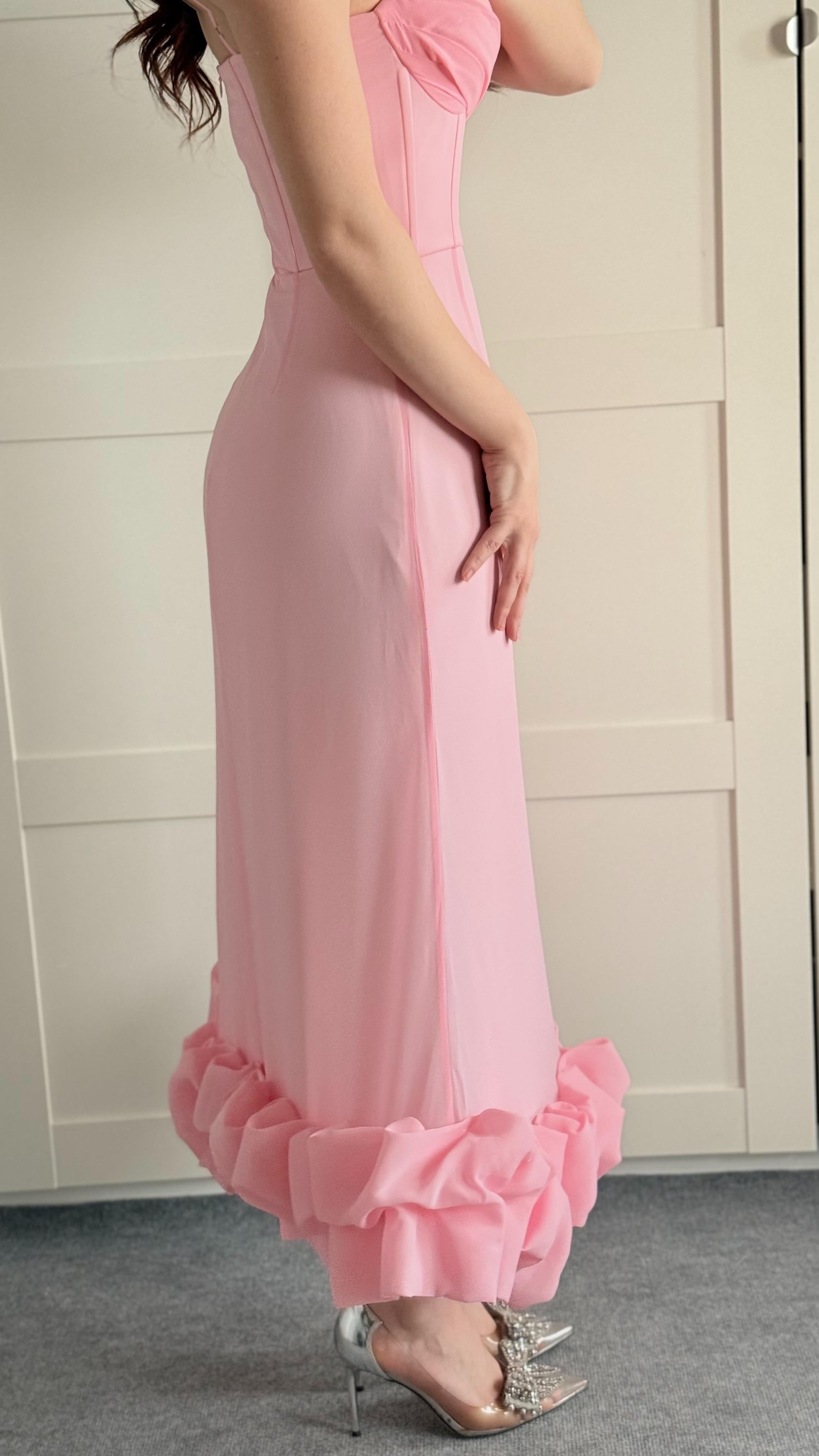 Dora Eteği Balon Elbise Pembe