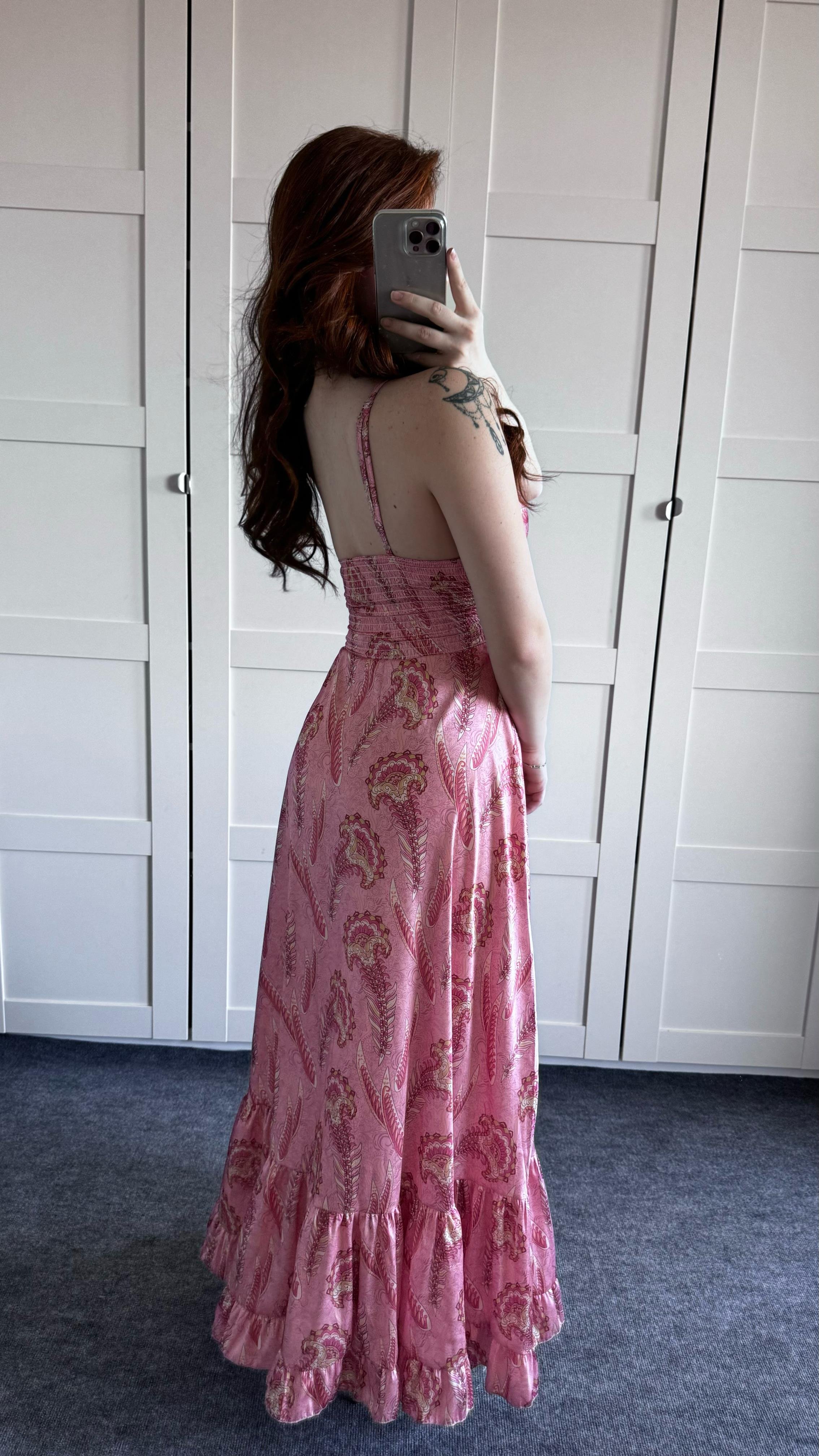 Eftalya Pembe Saten Elbise