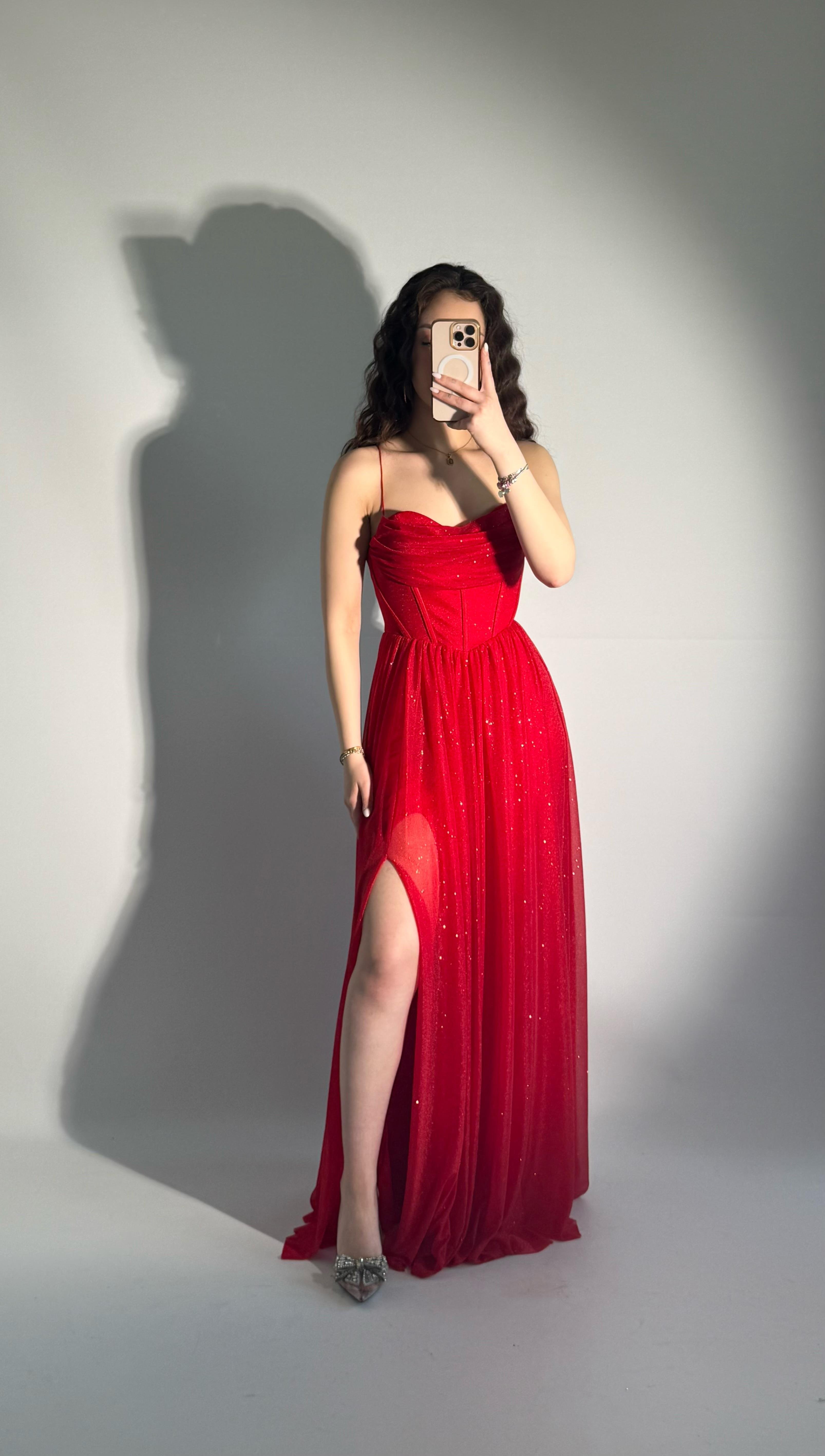 Elsa Simli Abiye Kırmızı