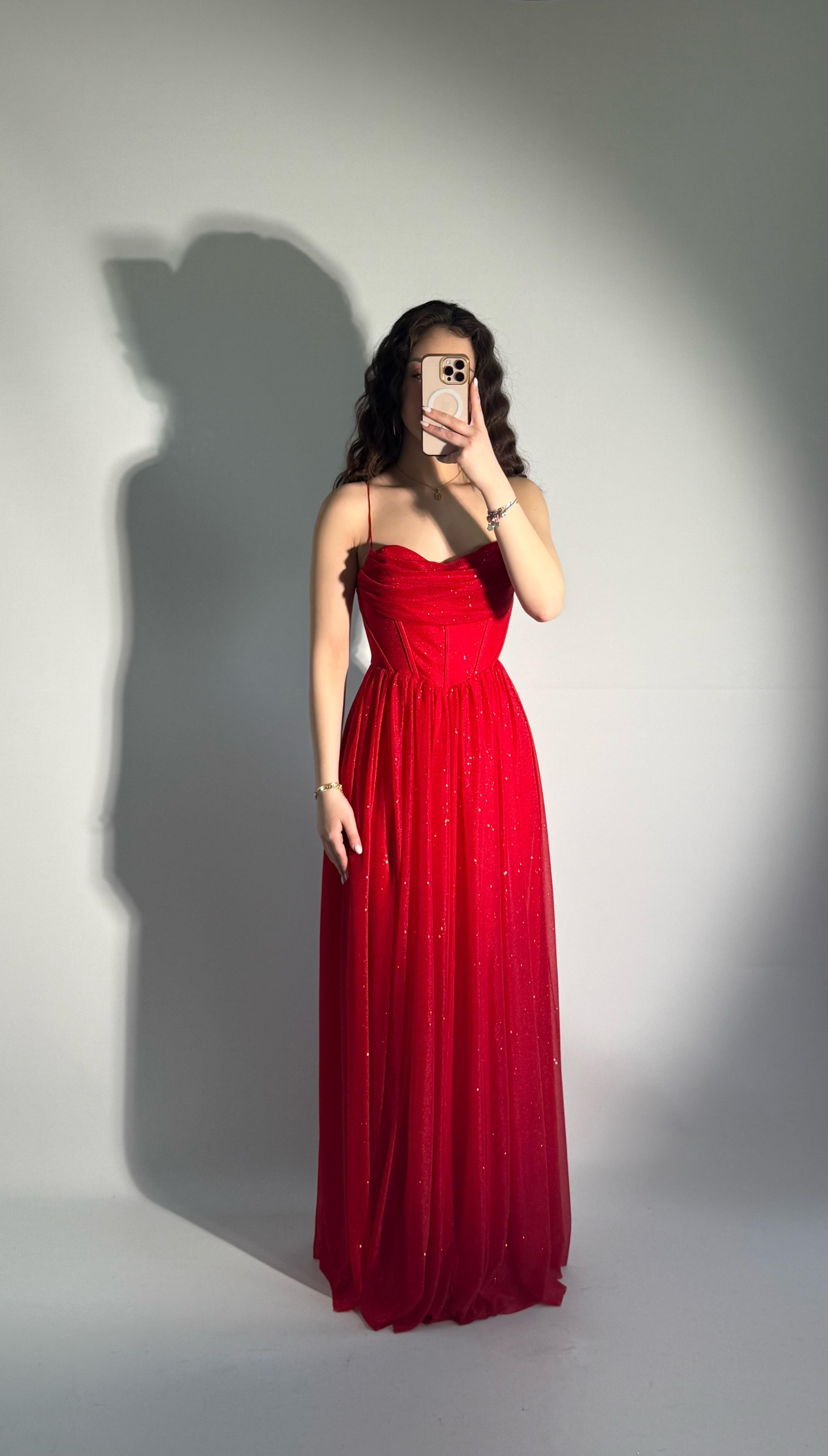 Elsa Simli Abiye Kırmızı