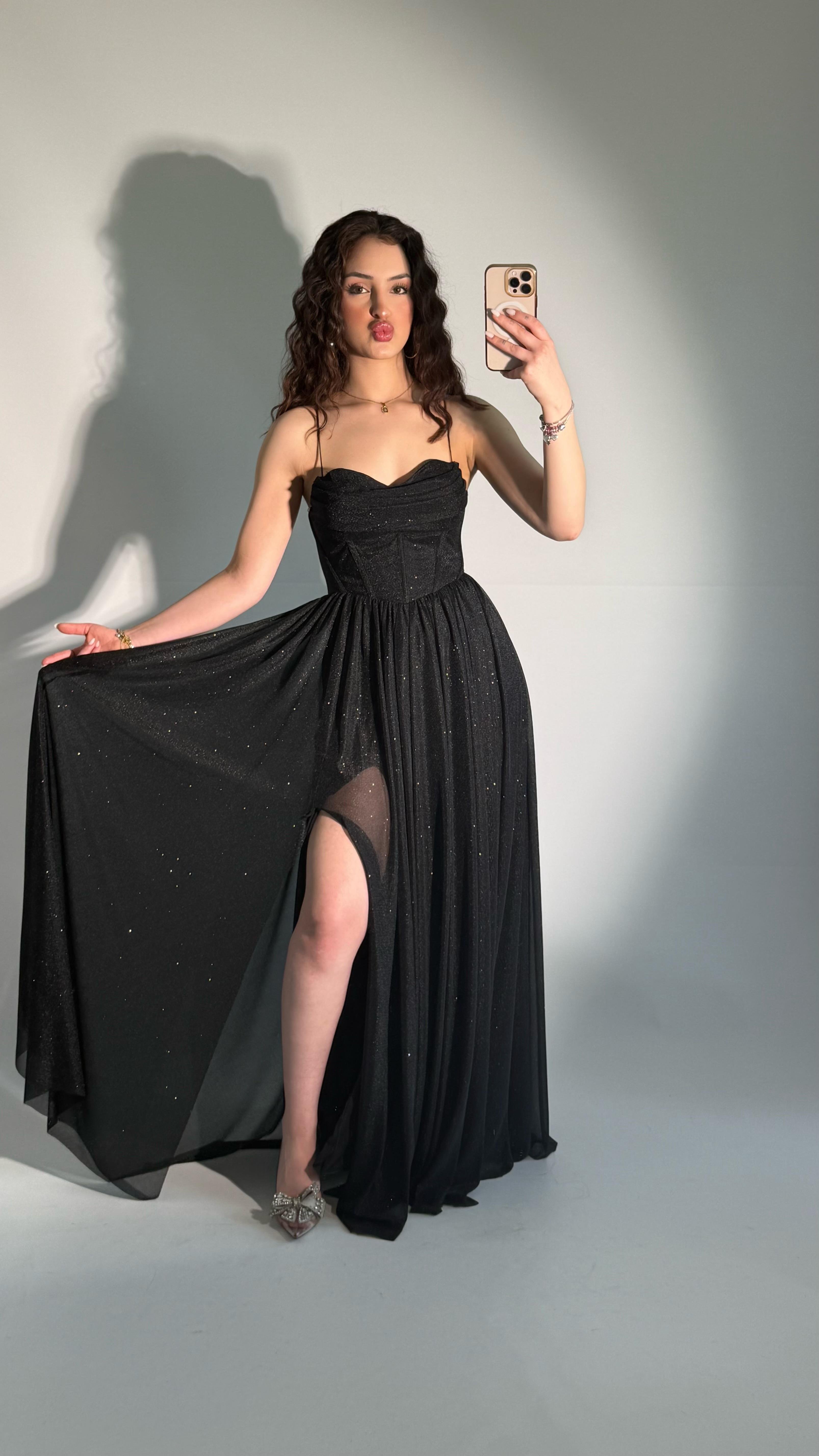 Elsa Simli Abiye Siyah