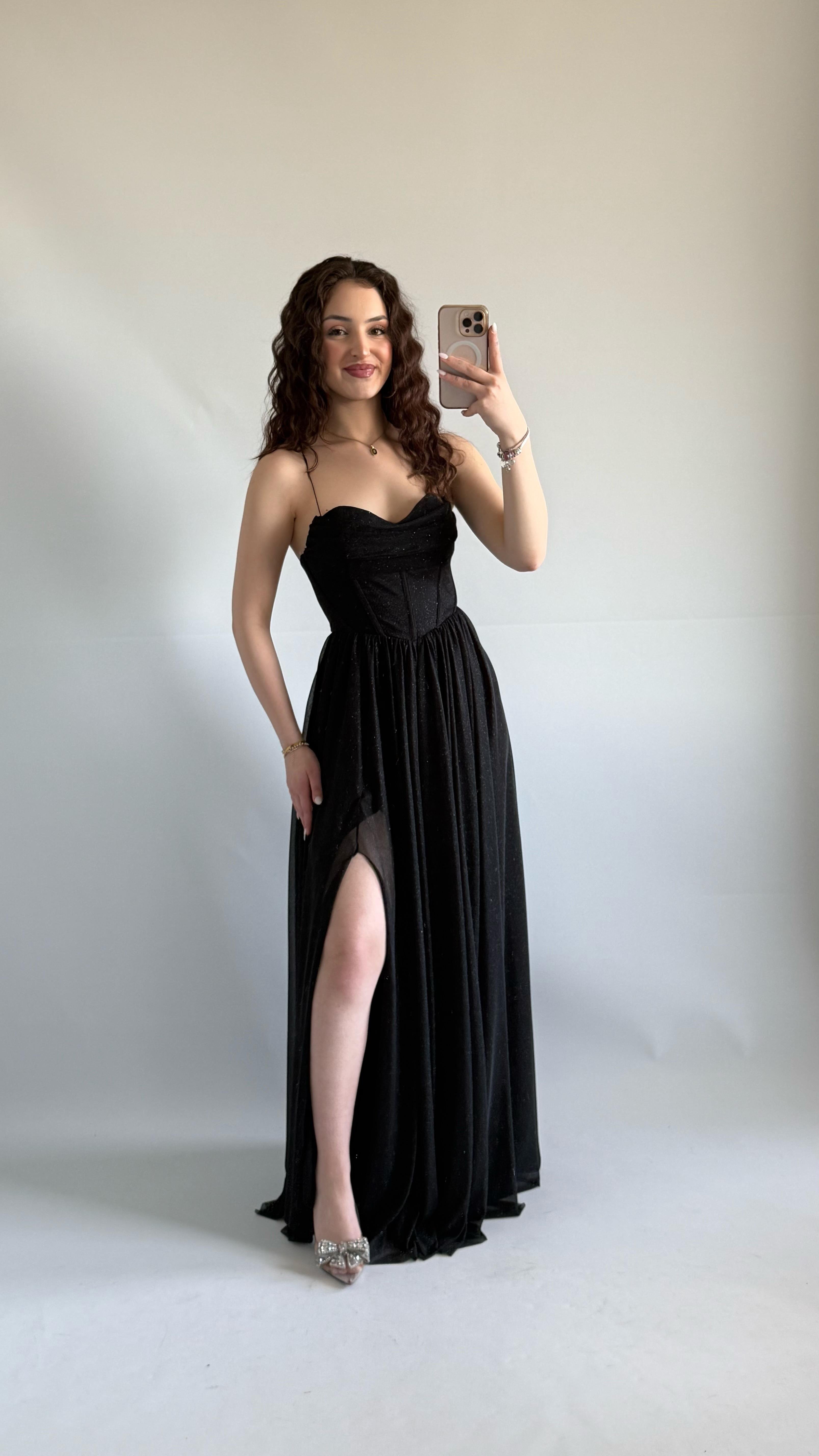 Elsa Simli Abiye Siyah