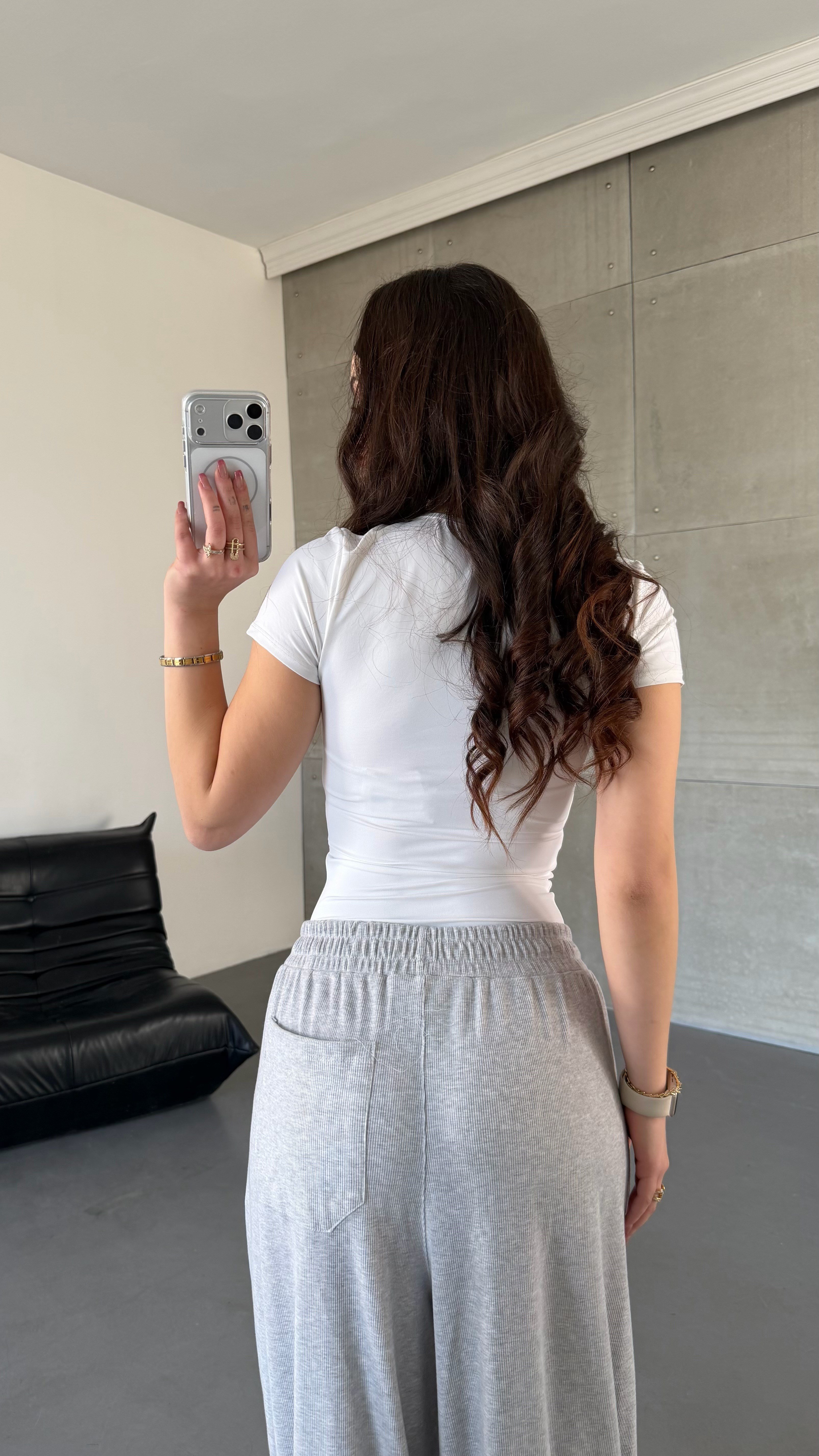 Fit Gösteren Basic Tişört Beyaz