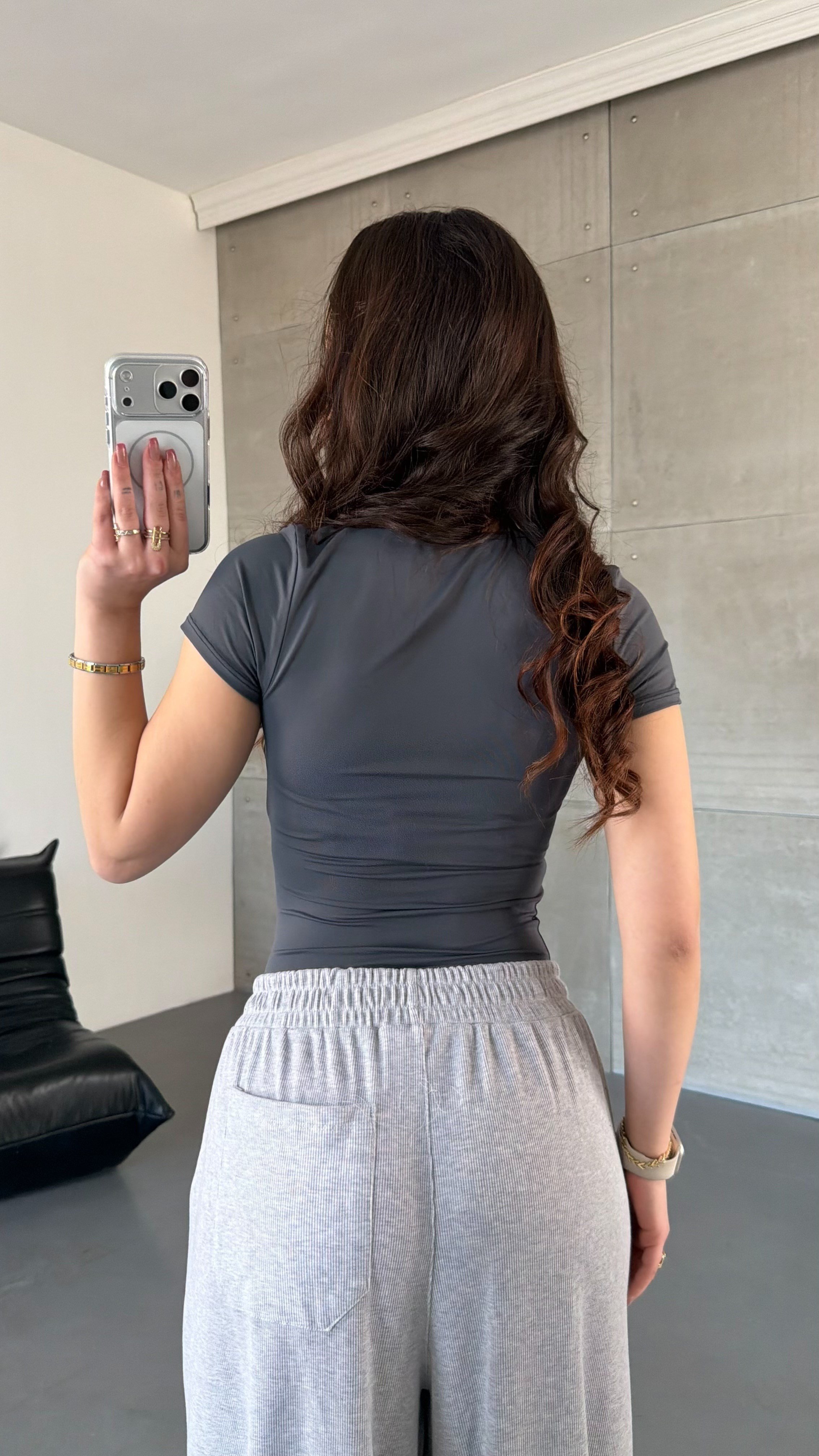 Fit Gösteren Basic Tişört Gri
