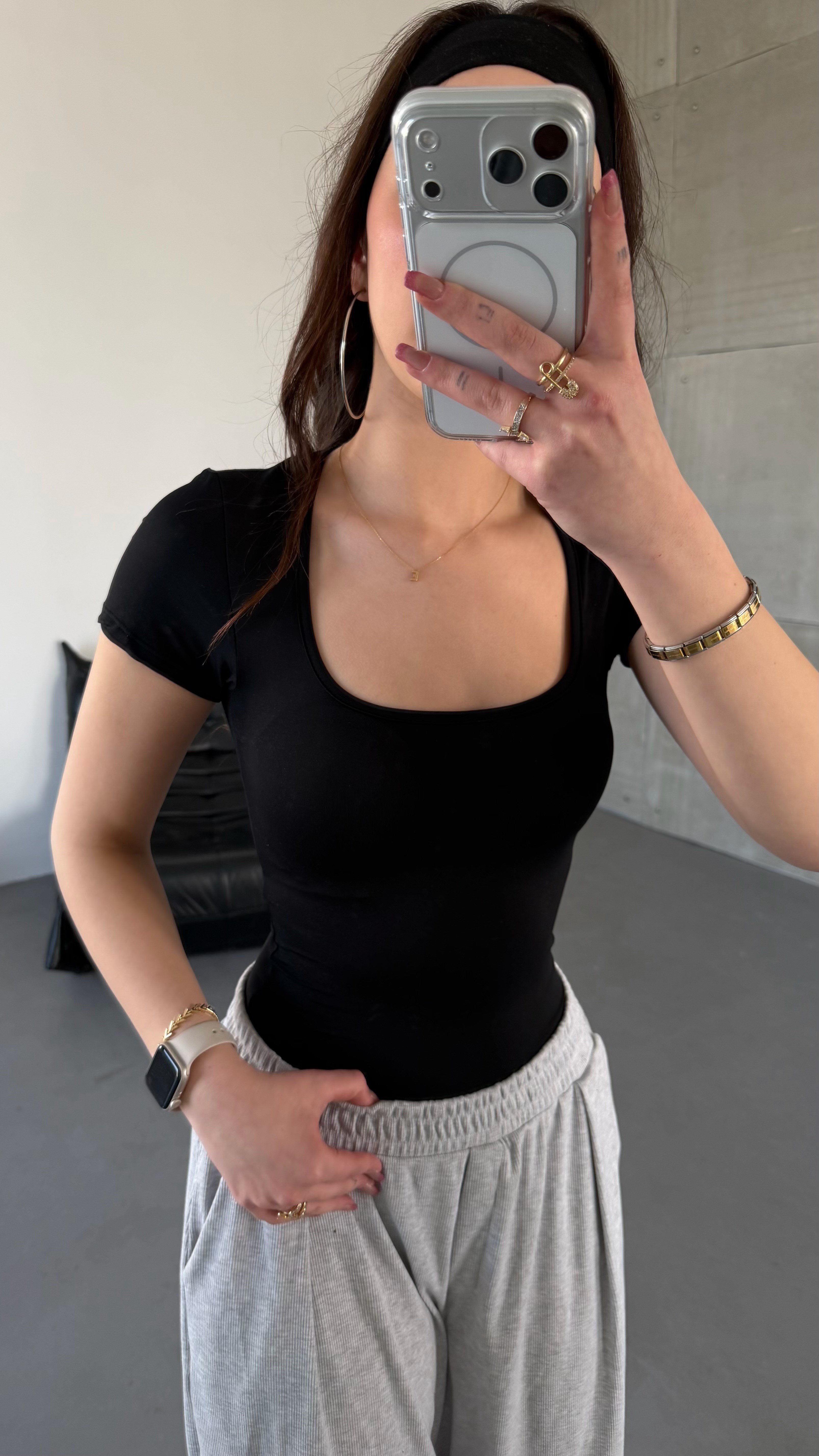 Fit Gösteren Basic Tişört Siyah