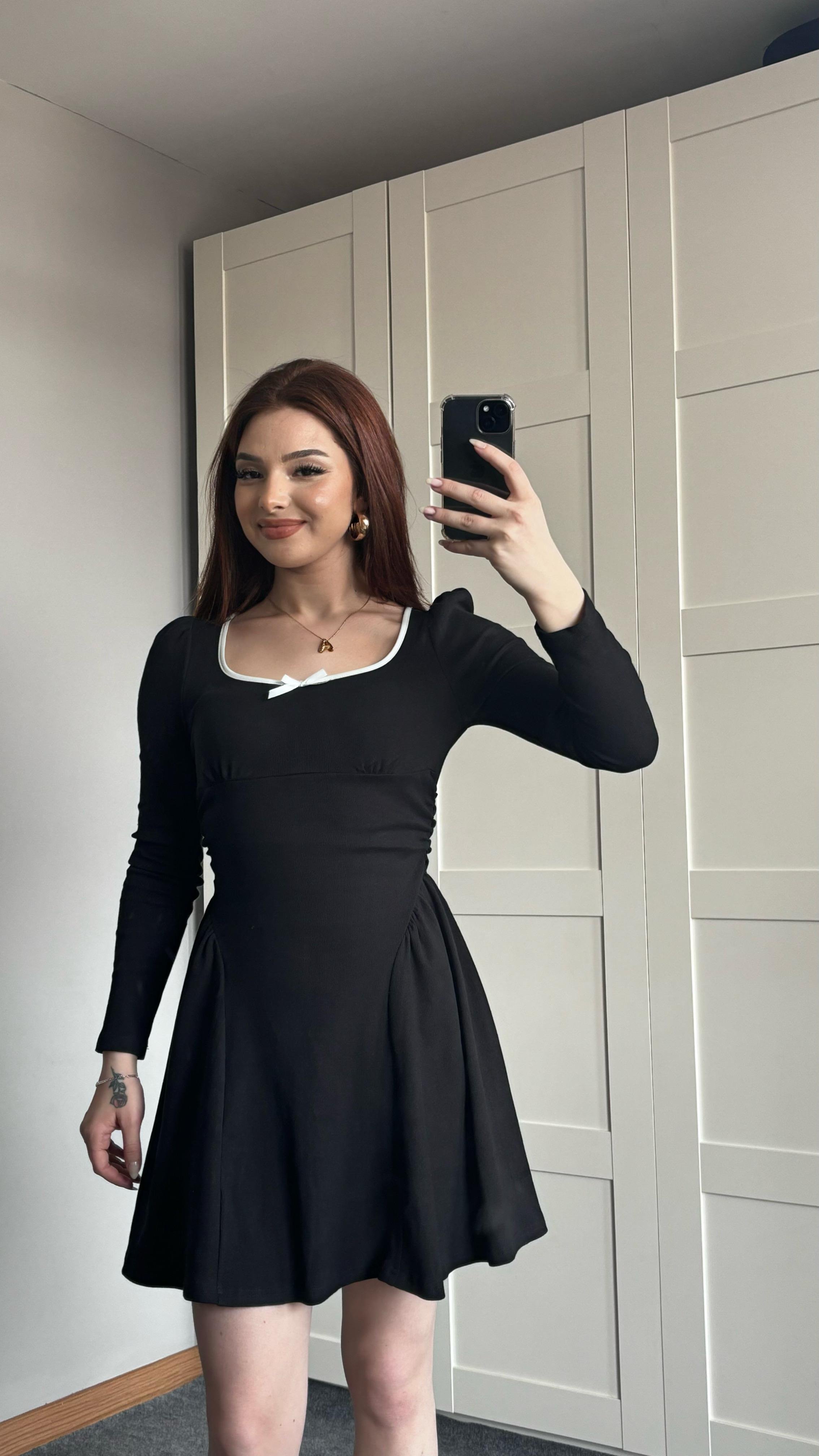 Fiyonk Kurdeleli Fitilli Elbise 