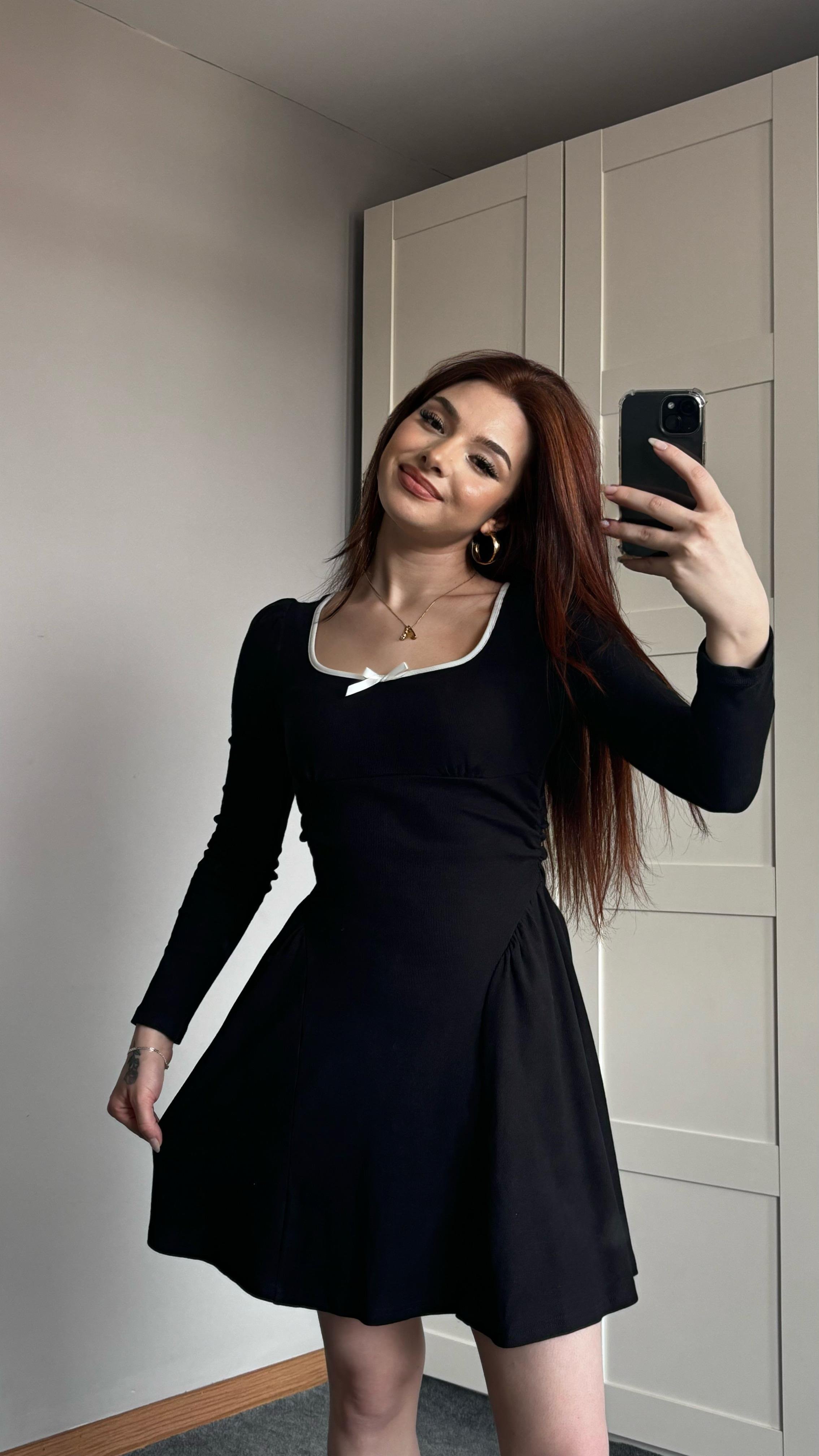 Fiyonk Kurdeleli Fitilli Elbise 