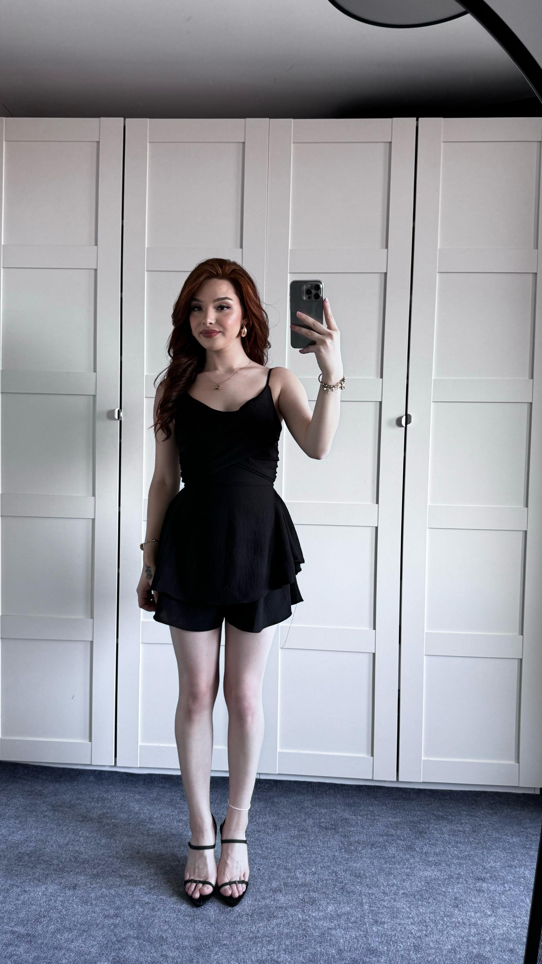 Gusto Çapraz Siyah Tulum