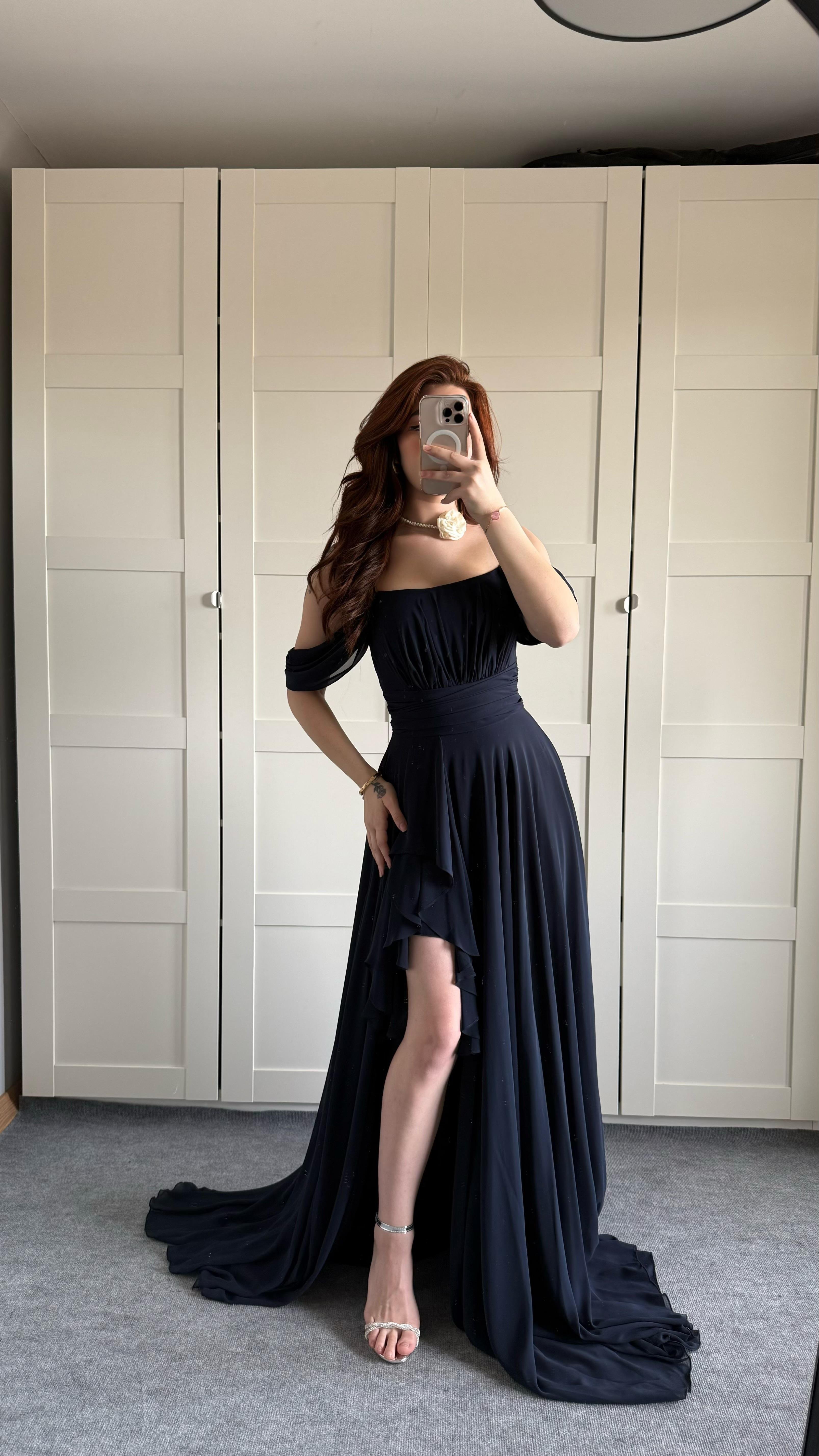 Helen Şifon Abiye Lacivert 