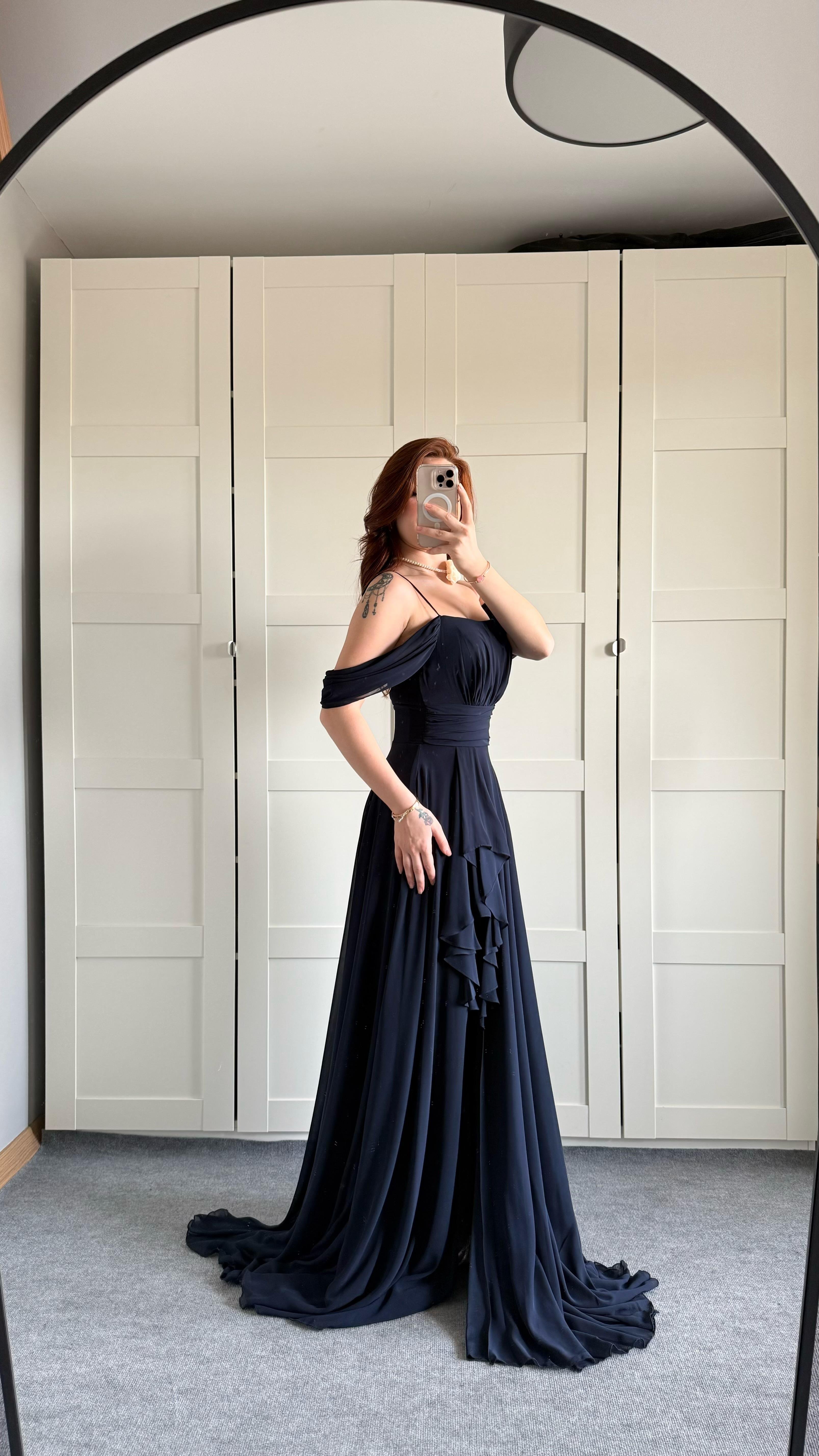 Helen Şifon Abiye Lacivert 