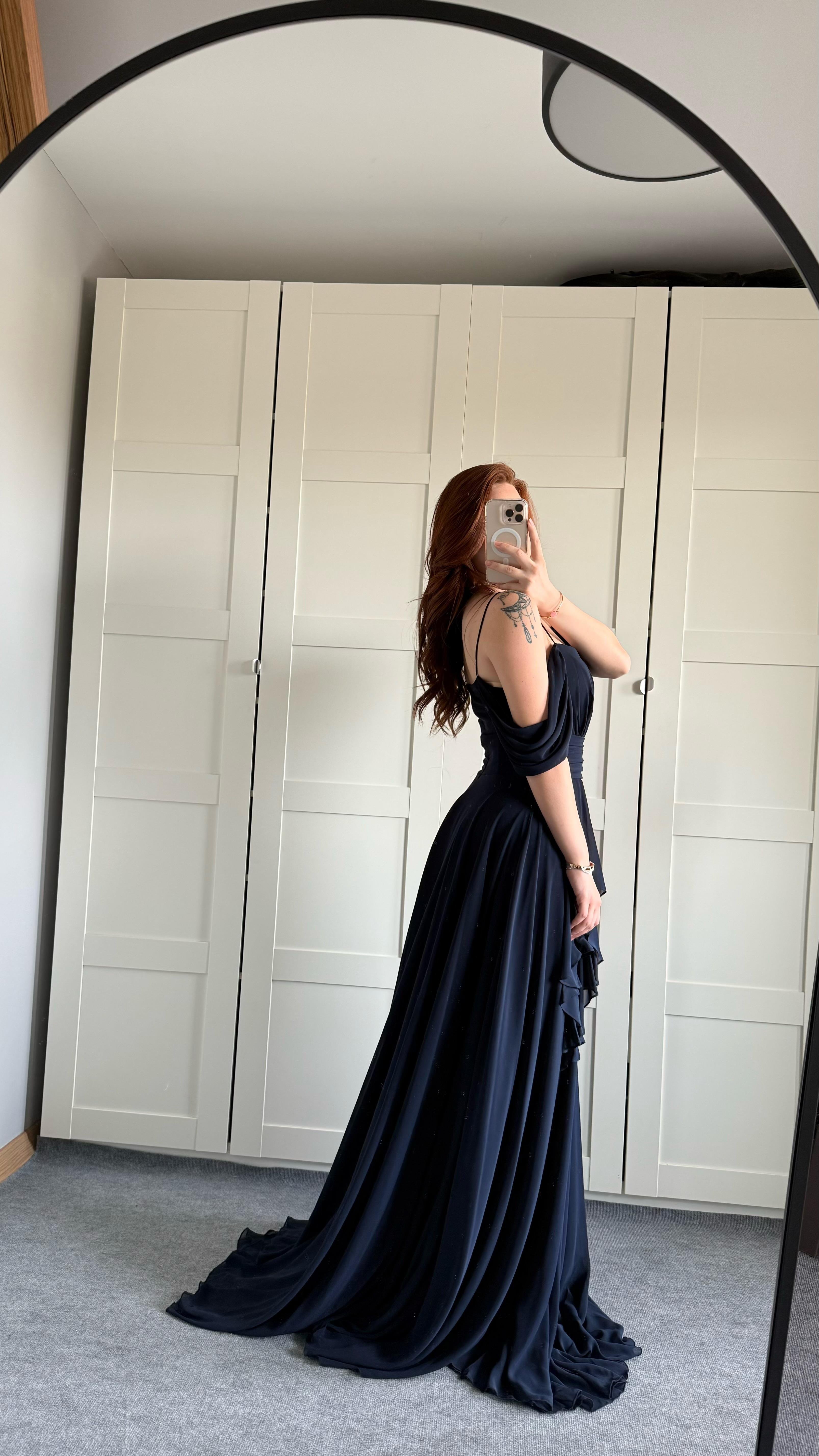 Helen Şifon Abiye Lacivert 