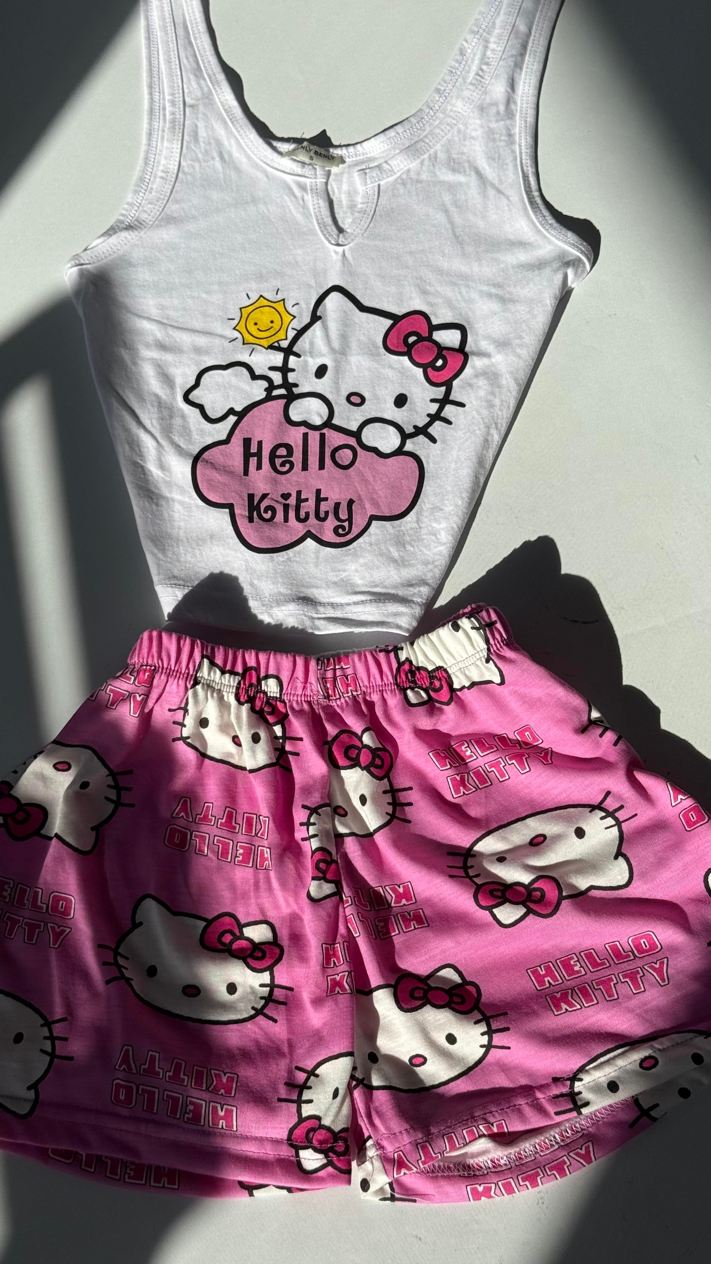 Hello Kitty Şort Takım Pembe