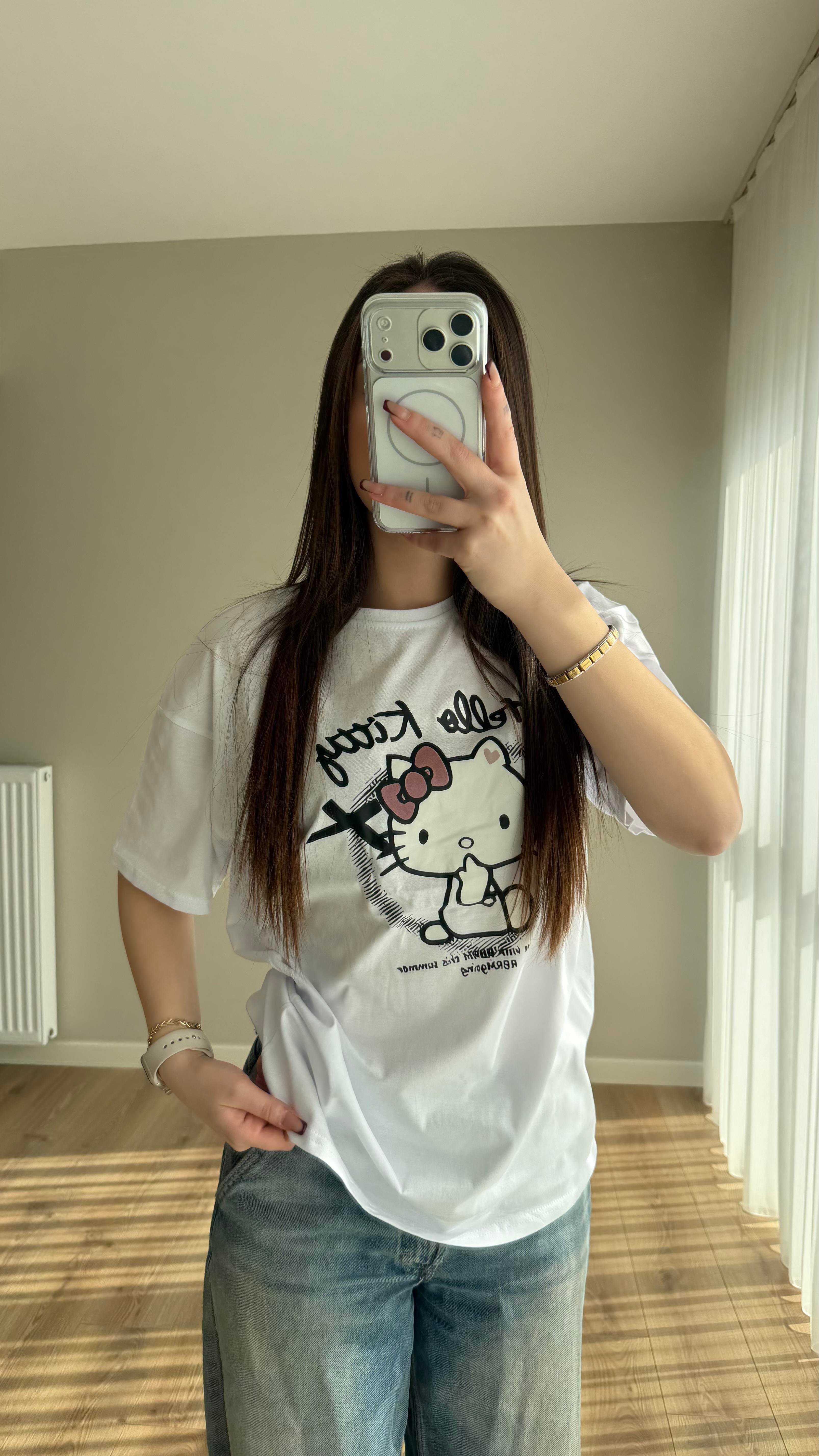 Hello Kitty Tişört Beyaz