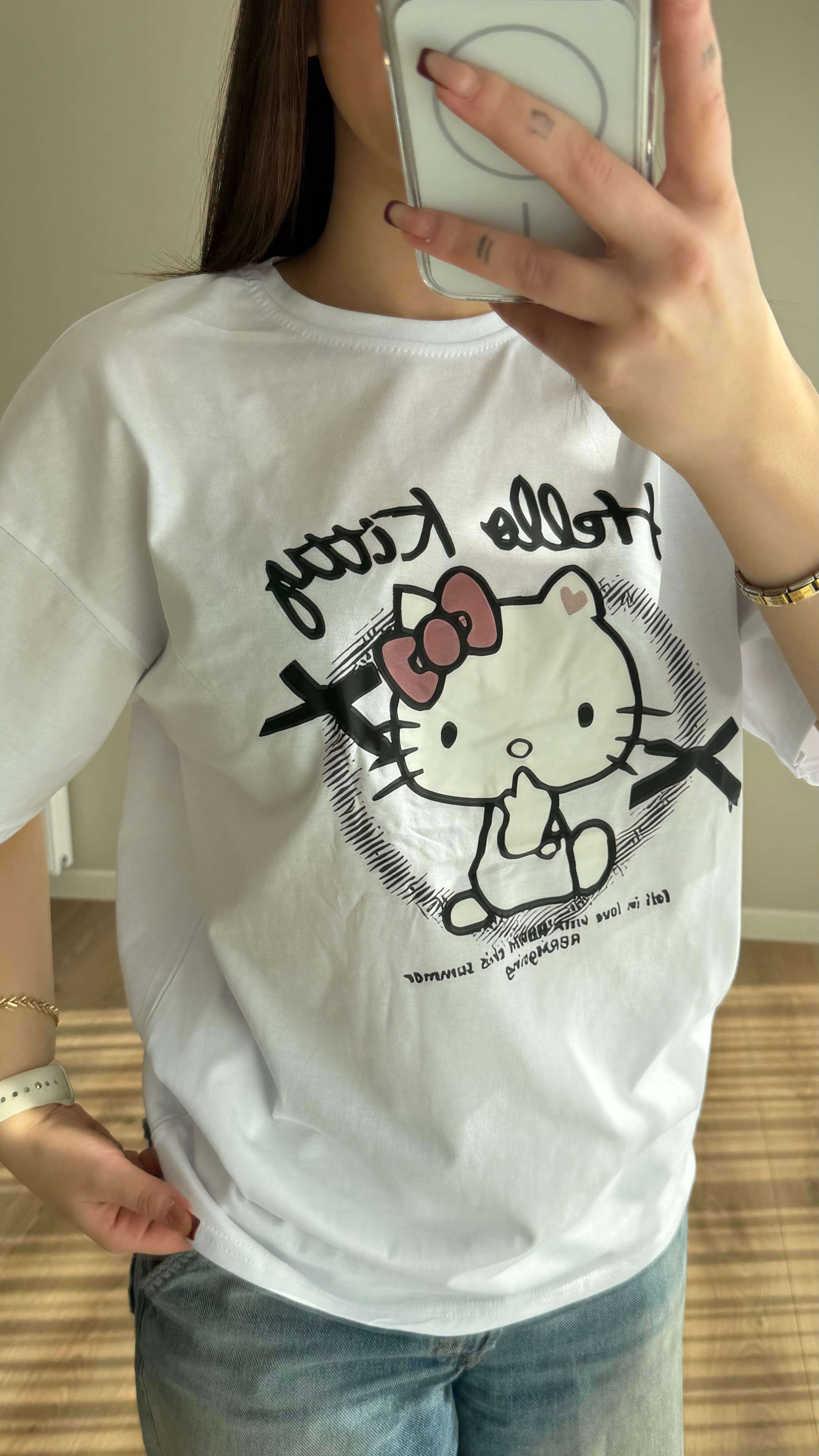 Hello Kitty Tişört Beyaz