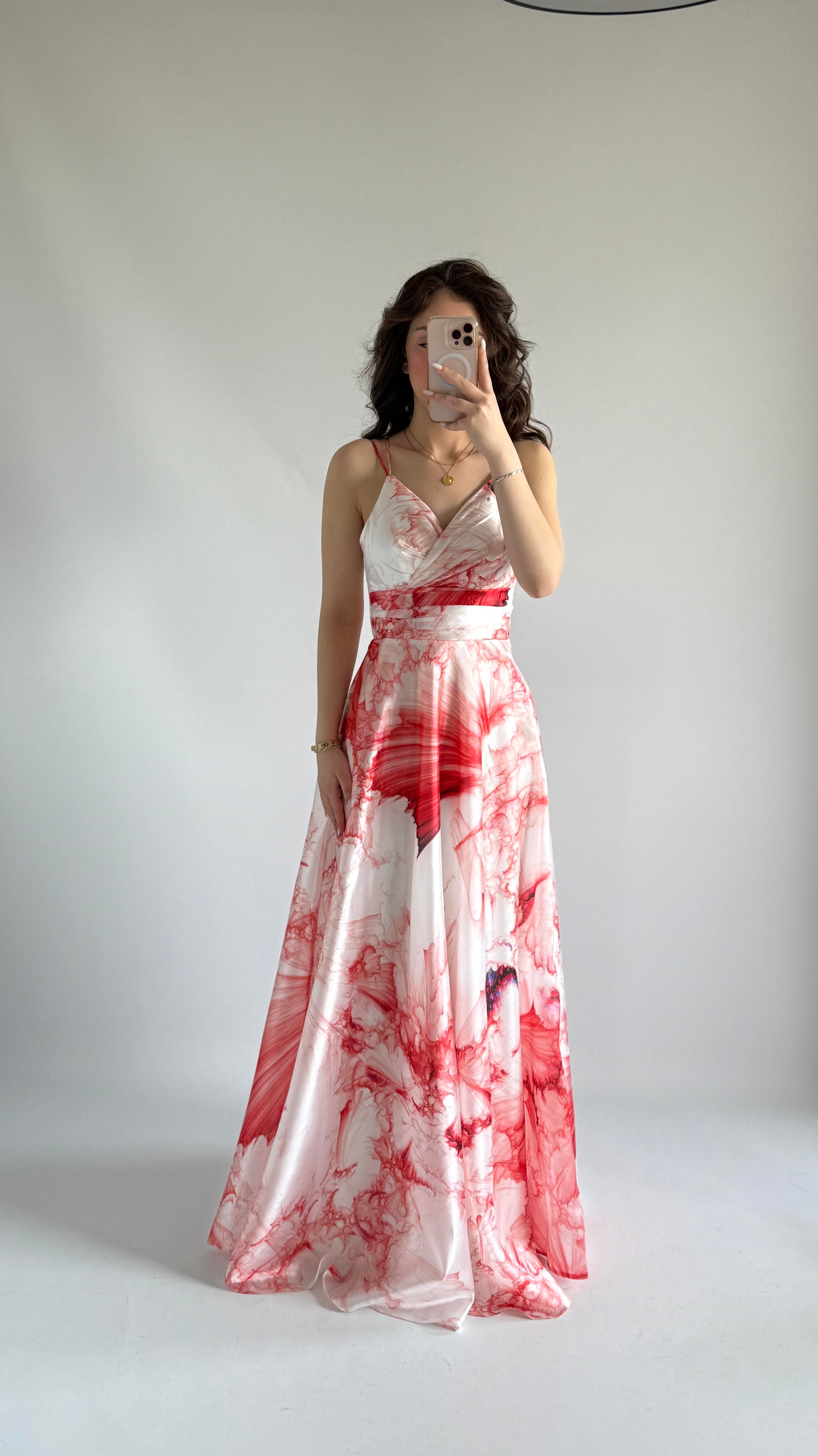 Hibiscus Kemer Abiye Kırmızı