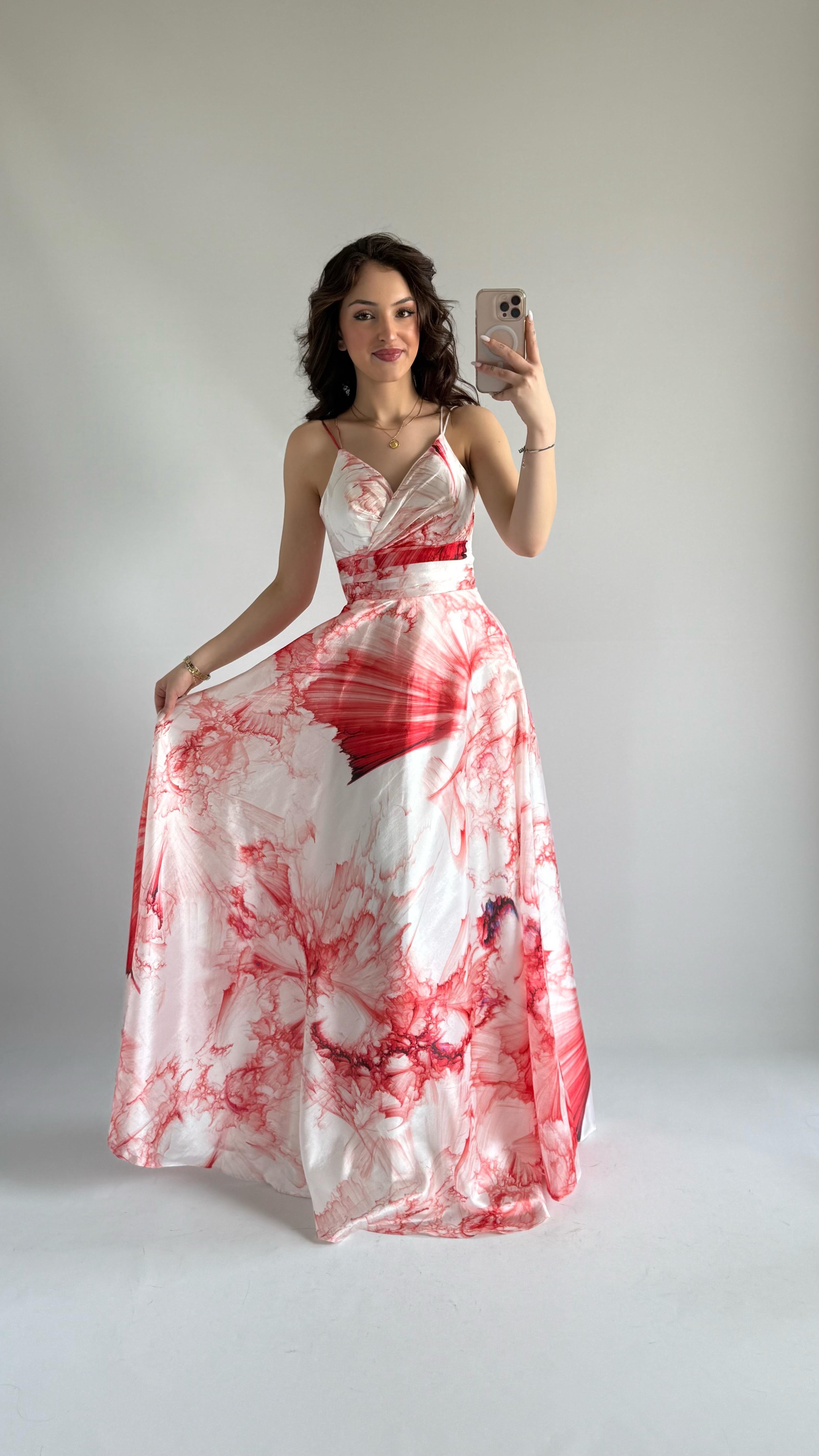 Hibiscus Kemer Abiye Kırmızı