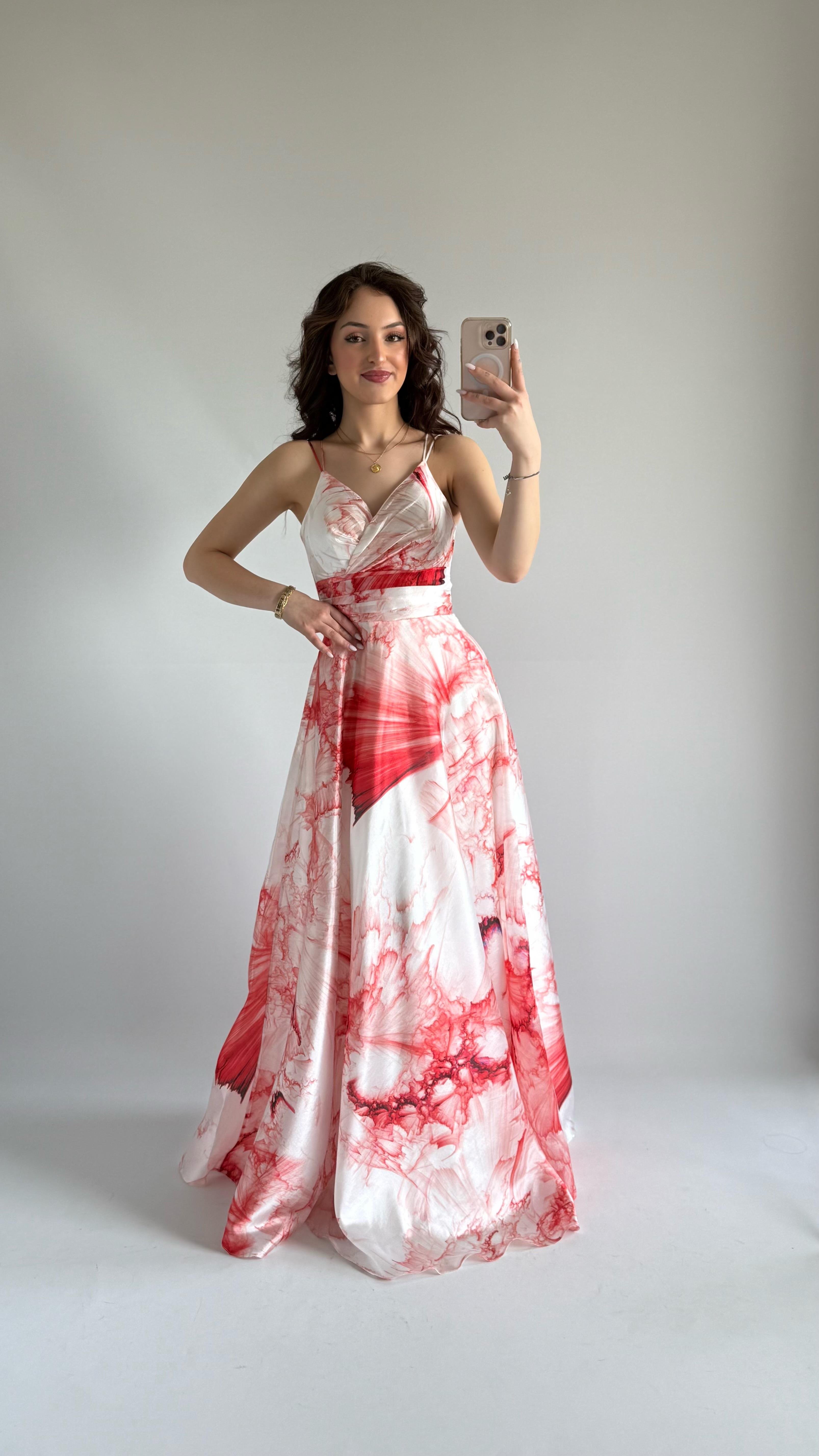 Hibiscus Kemer Abiye Kırmızı
